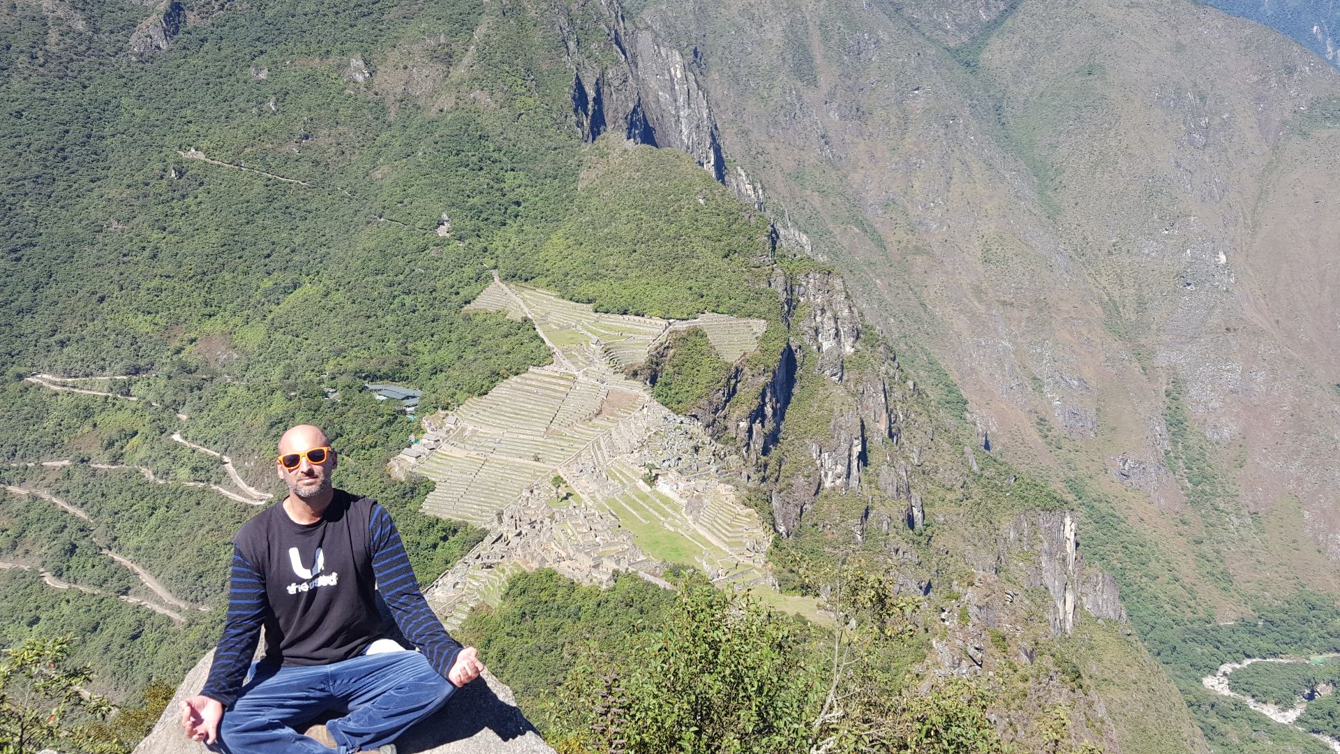 Dr. Andrew Simoncelli on Huayna Picchu, which is the mountain directly behind Machu Picchu in Peru.  This picture was taken in June 2016.