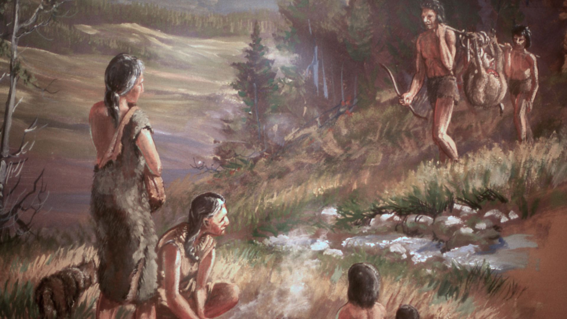 Early human history (book illustration); Artist unknown; No date; History - Indians