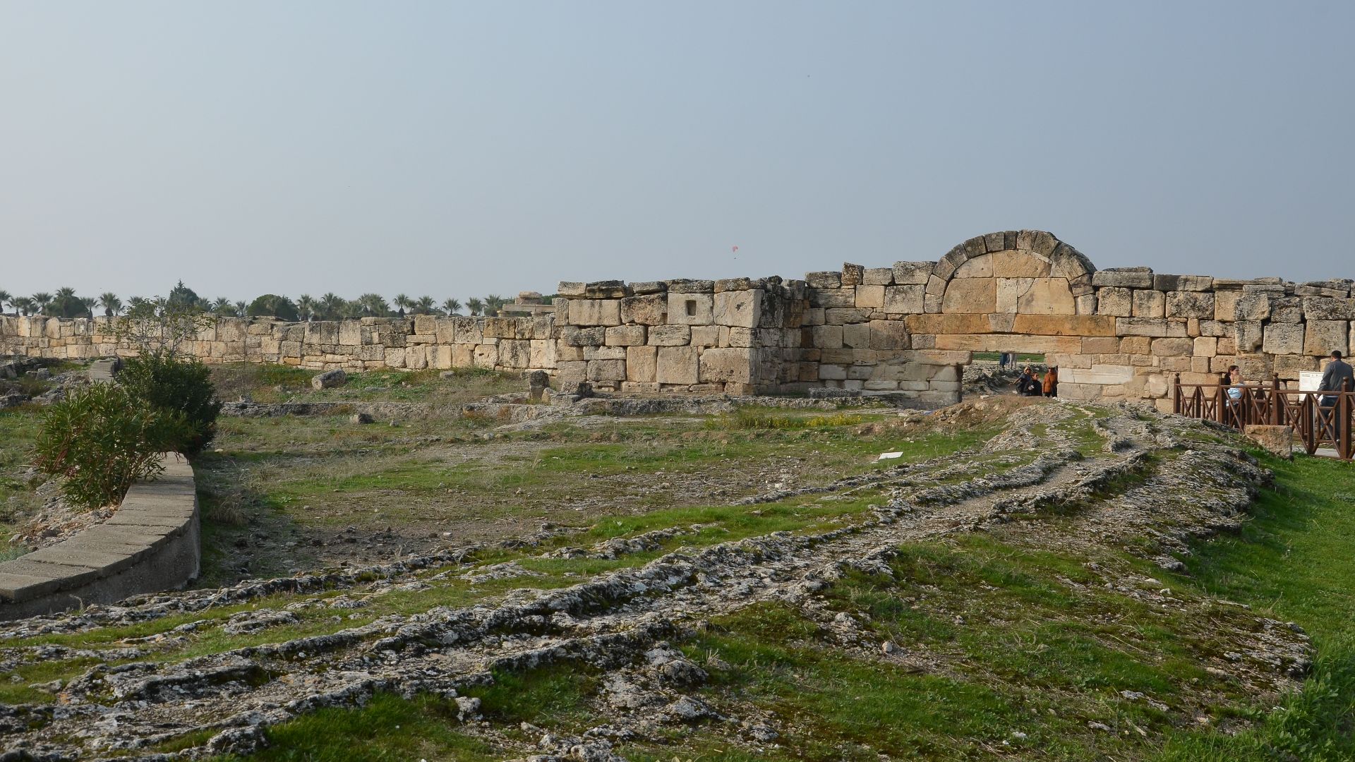 Although we are outside of the Hierapolis, we are not outside of human settlements yet. (speaking 2nd and 3rd century wise). Here are the remnants of an ancient irrigation system. The water channels seen in the foreground suggest that crops were grown jus
