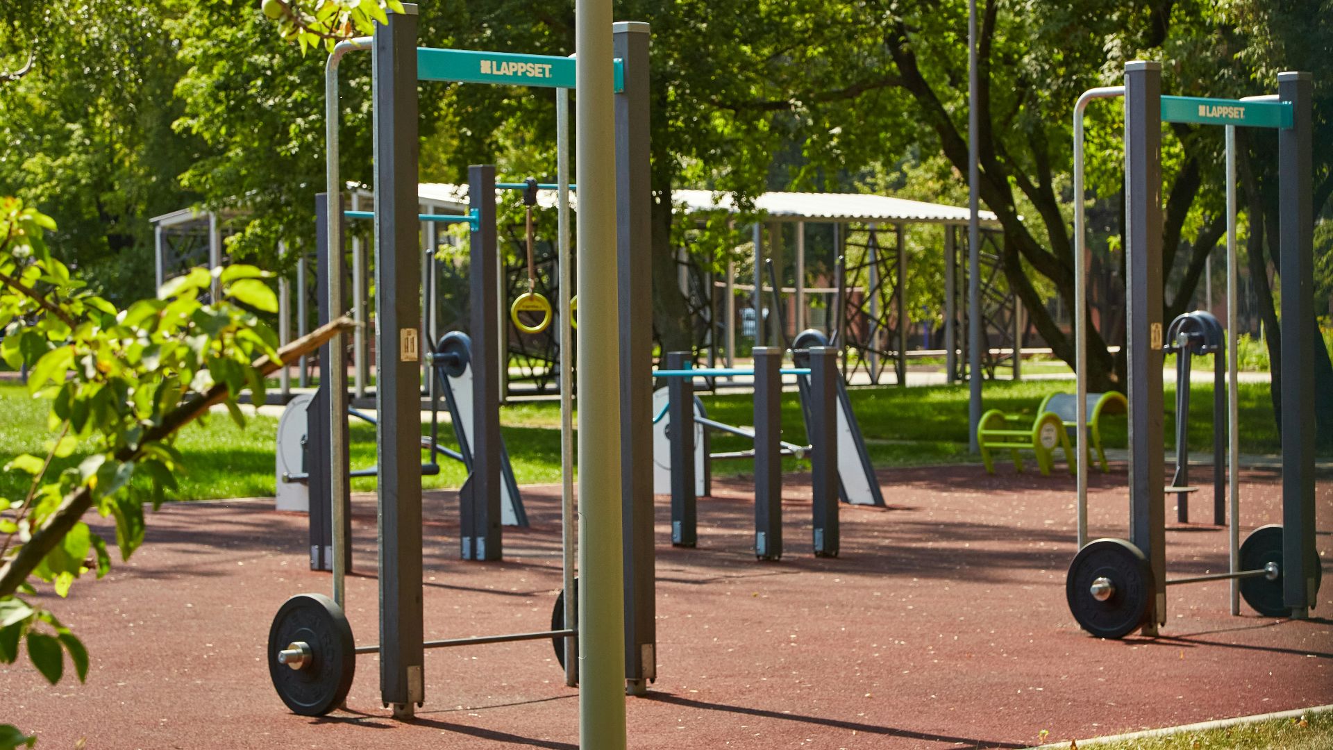 a playground with a slide