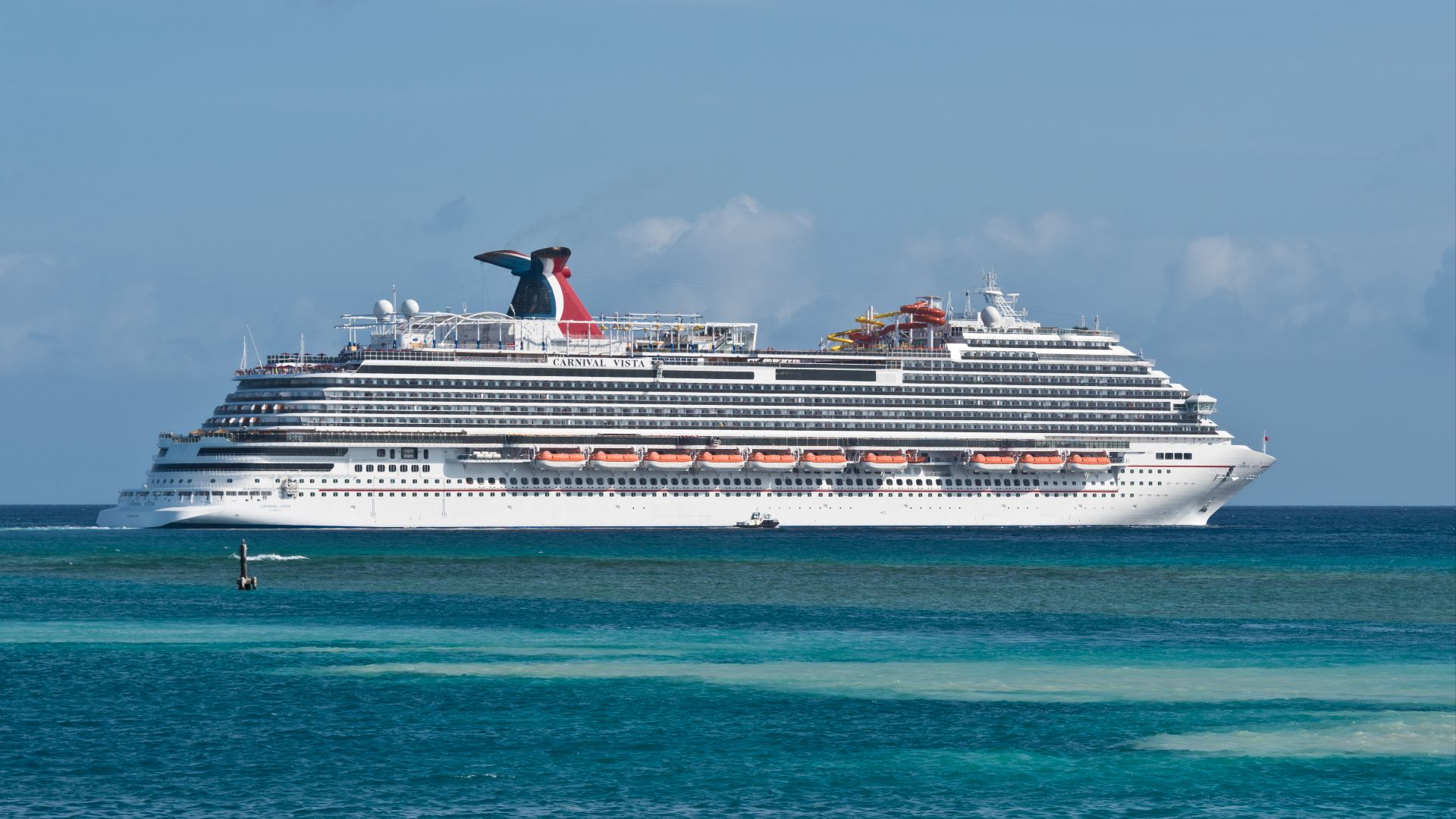 Cruise ship, CARNIVAL VISTA - IMO 9692569, off Oranjestad, Aruba on March 30, 2017.