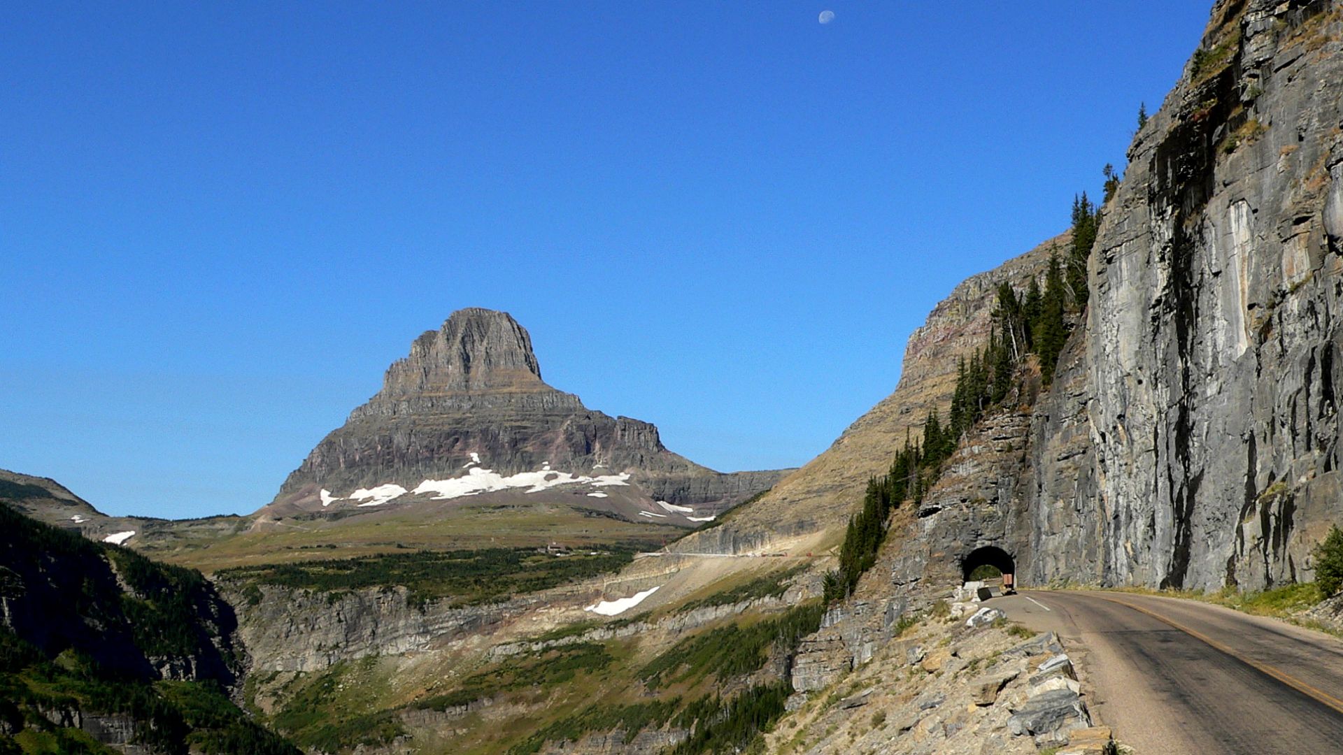 A short tunnel on Going-to-the-Sun Road near Logan Pass.Photo taken with a Panasonic Lumix DMC-FZ20 in Glacier National Park, Montana, USA.