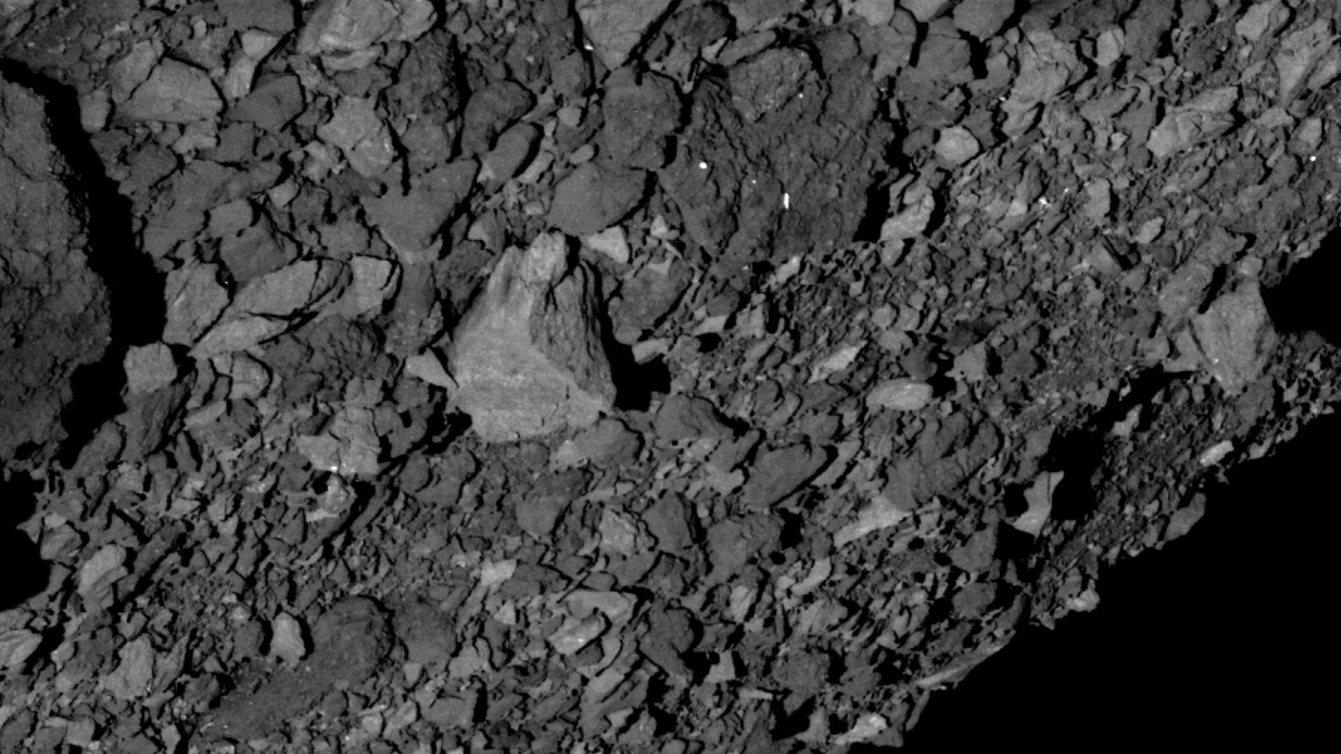 This image shows a view across asteroid Bennu’s southern hemisphere and into space, and it demonstrates the number and distribution of boulders across Bennu’s surface. The image was obtained on Mar. 7 by the PolyCam camera on NASA’s OSIRIS-REx spacecraft 