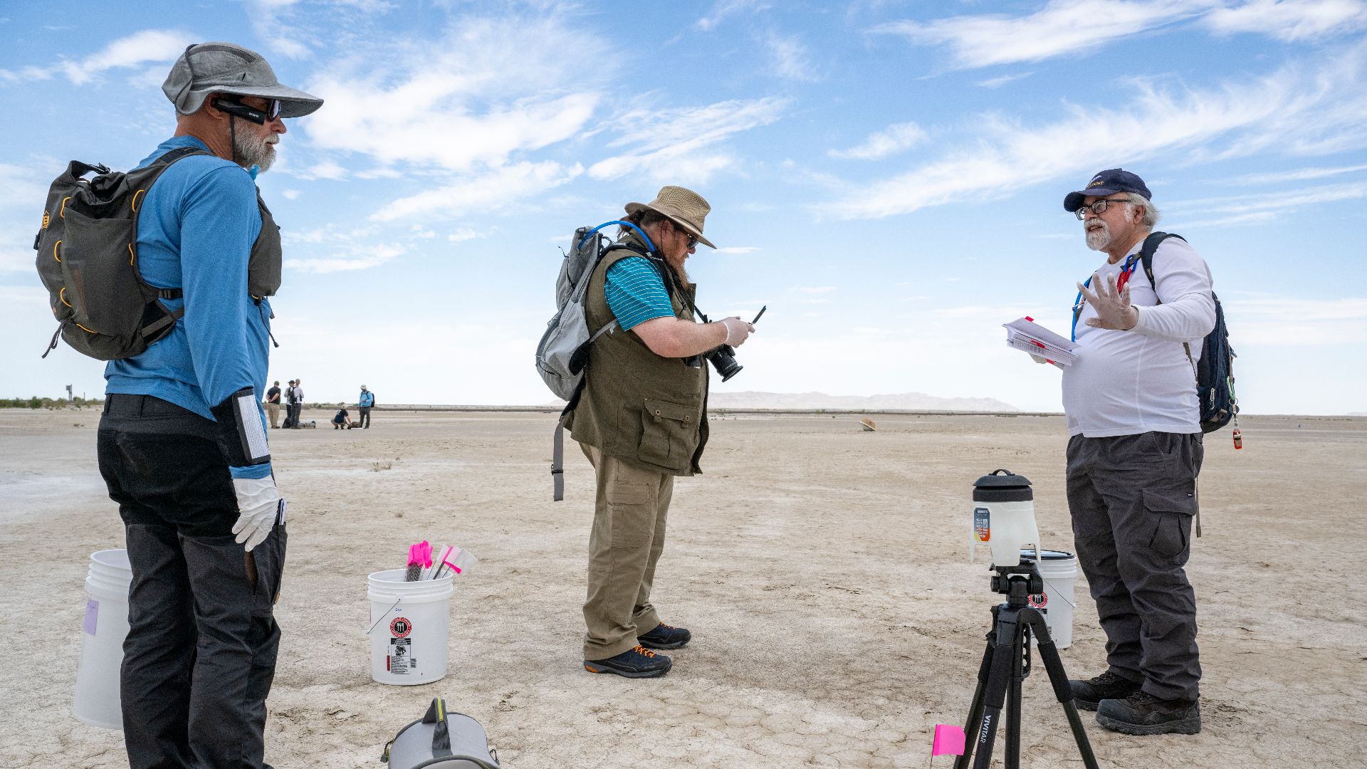 Recovery teams participate in field rehearsals in preparation for the retrieval of the sample return capsule from NASA's OSIRIS-REx mission, Tuesday, July 18, 2023, at the Department of Defense's Utah Test and Training Range. The sample was collected from