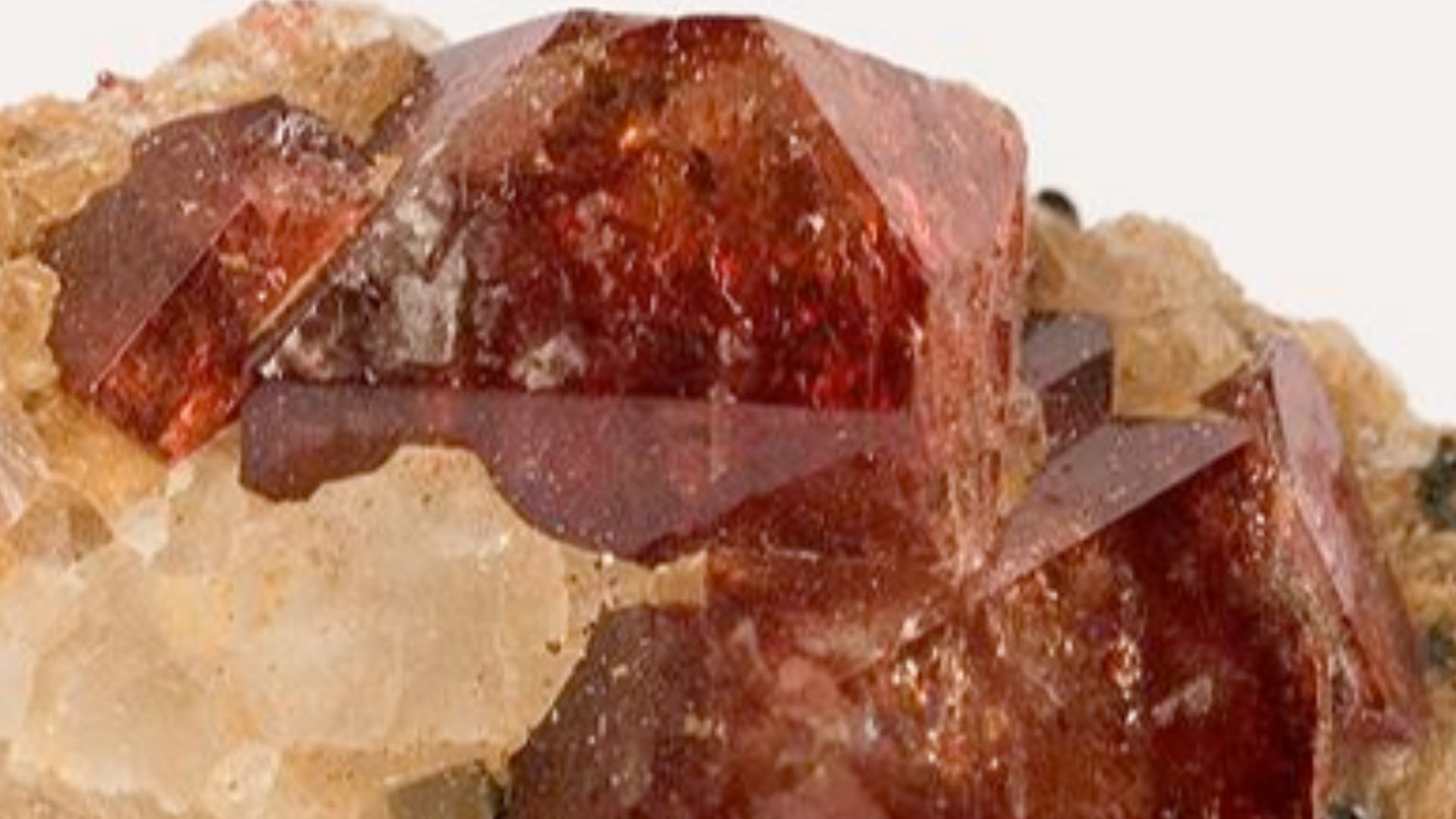 Zircon
Locality: Harchu (Harchoo), Astor valley (Astore valley), Astor District (Astore District), Northern Areas, Pakistan (Locality at mindat.org)
Size: thumbnail, 2.6 x 2.4 x 1.9 cm
Zircon
Nestled in a mass of quartz and biotite mica are 6 glowing crys