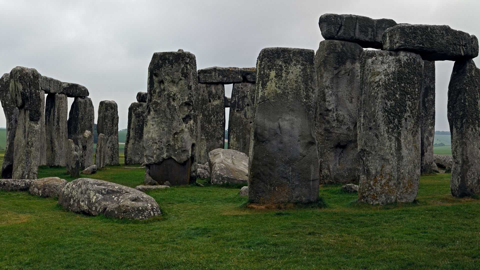Stonehenge - gray and great. View from the north west. Wiltshire, UK