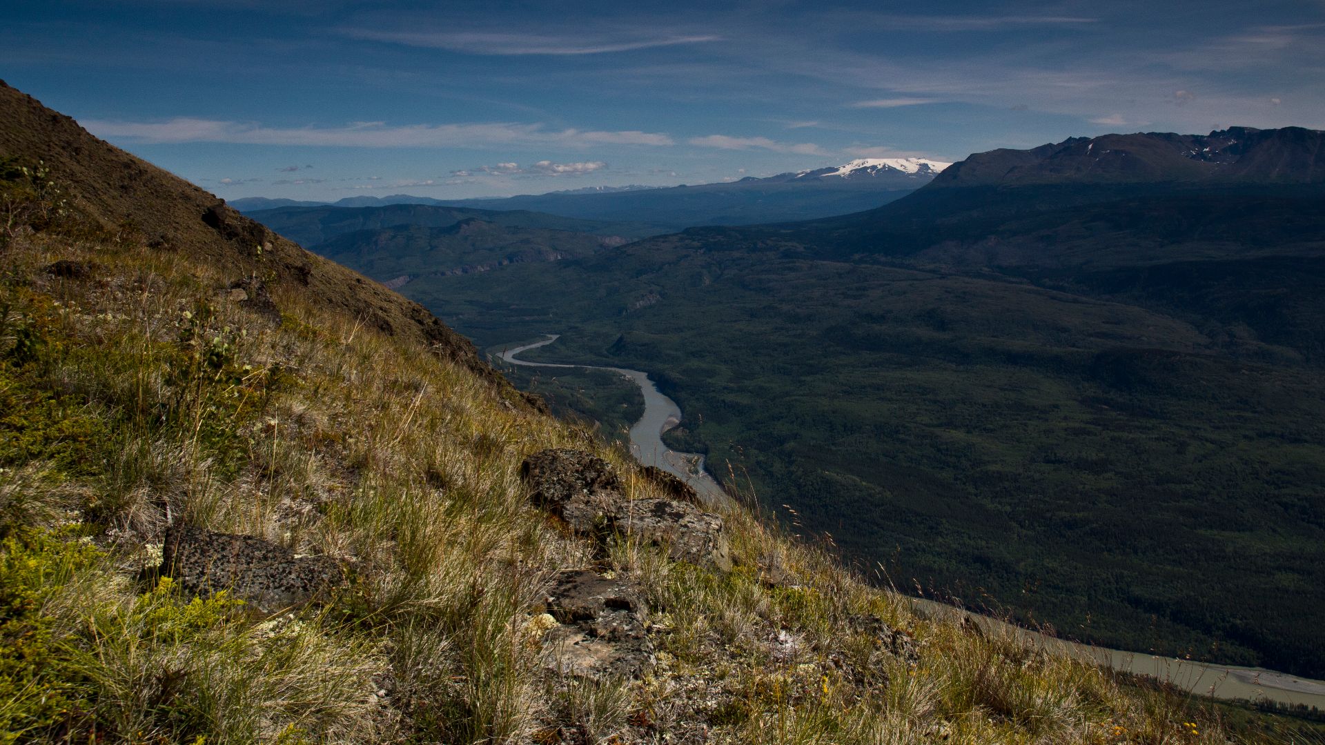 Mount Edziza as seen from Mount Glenora in the northwest