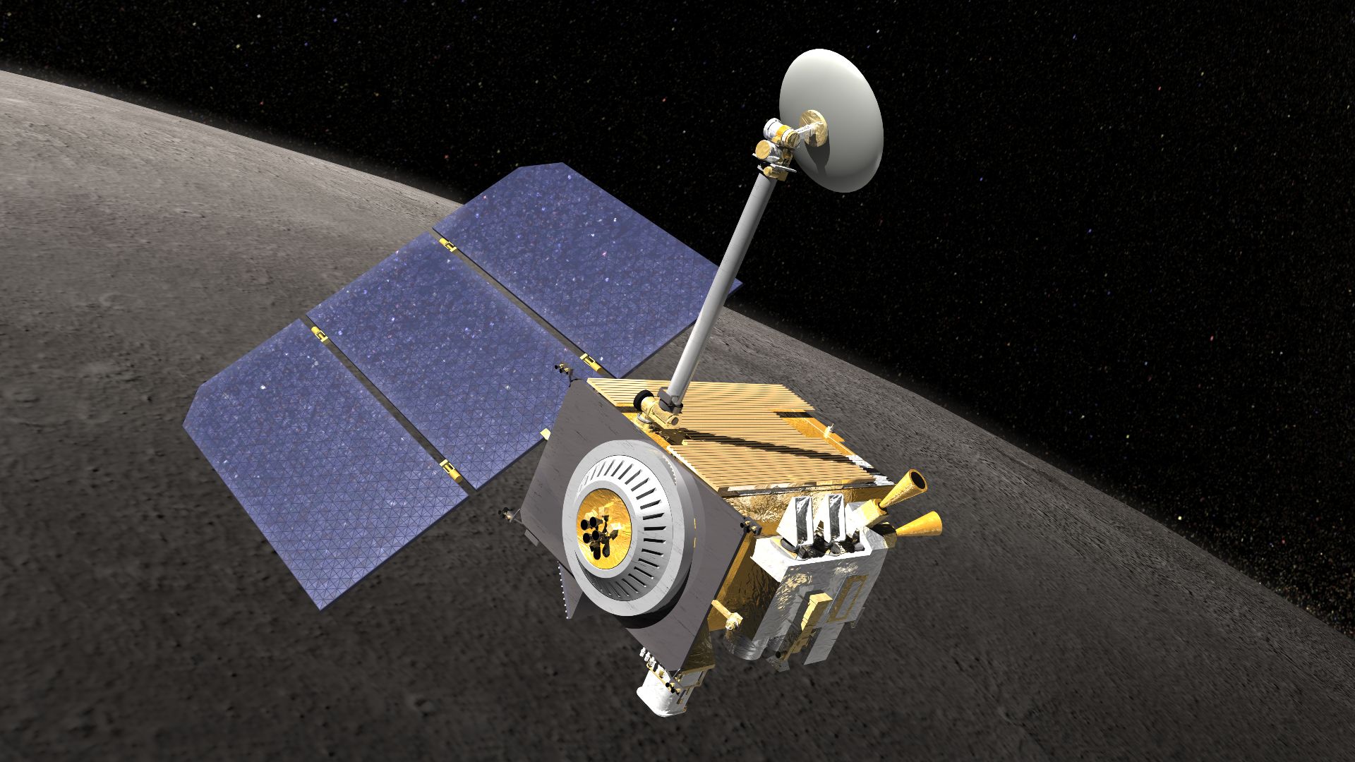 Artist concept of NASA's Lunar Reconnaissance Orbiter.