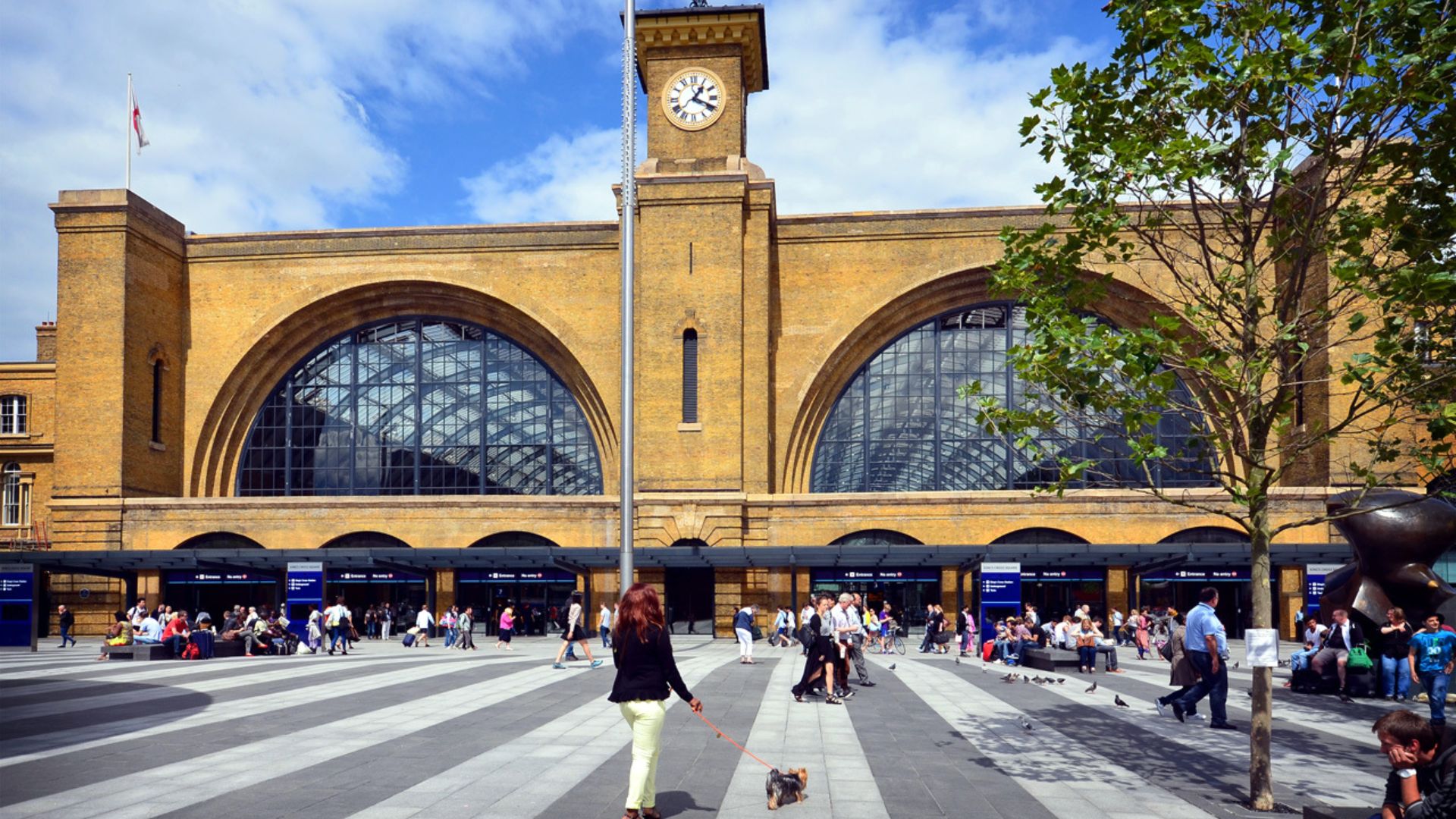 Architect: Lewis Cubitt, 1852. A major redevelopment of this railway station has fully revealed the original façade by creating an open plaza to the south.  A new concourse is now to the west. The station is a Grade I listed structure. London Borough of C