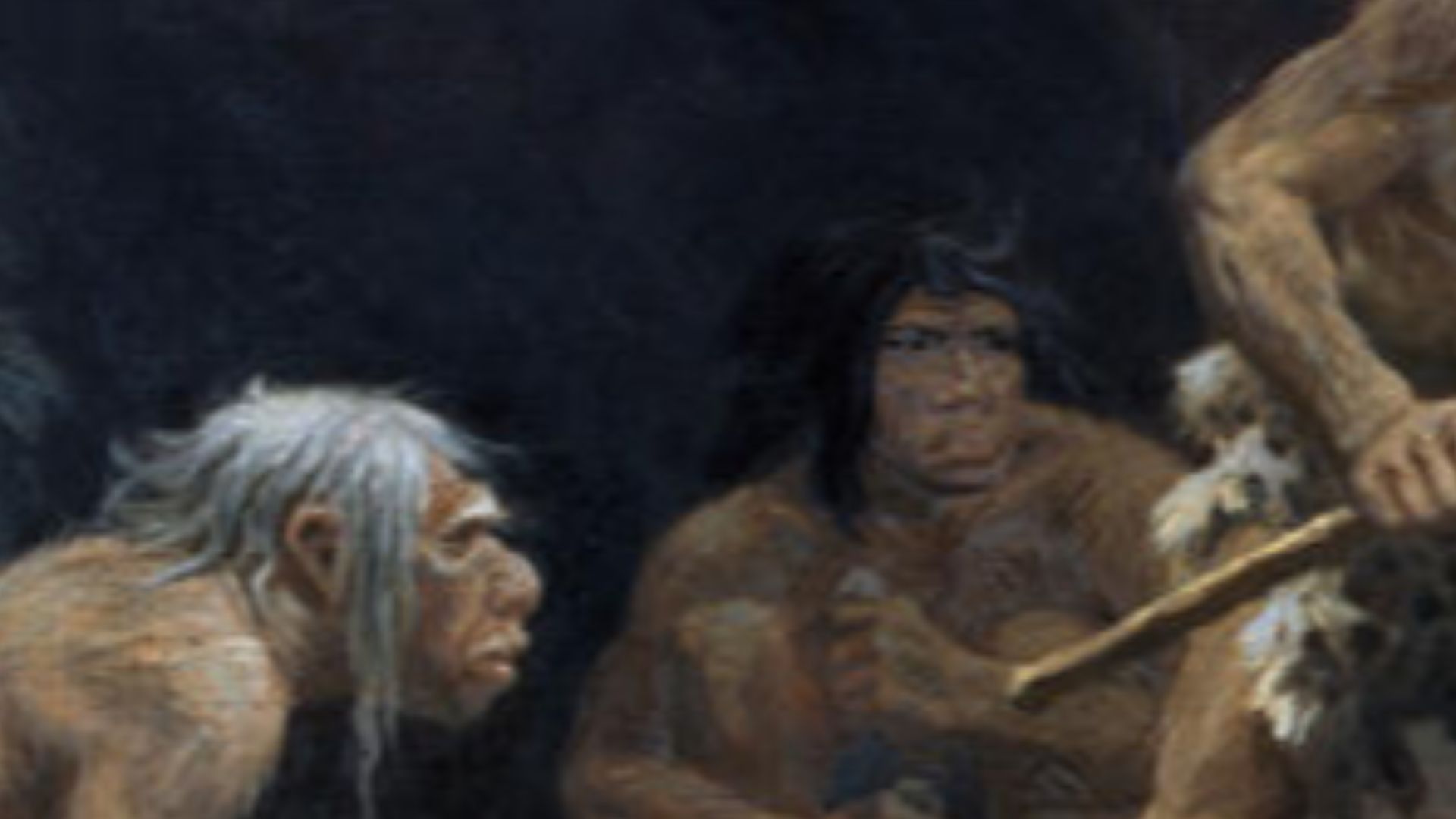 Mural of a Neanderthal family