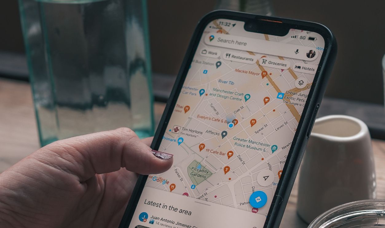 Someone looking at map