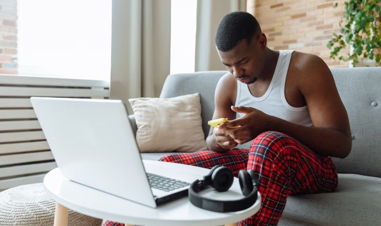 Man checking his phone