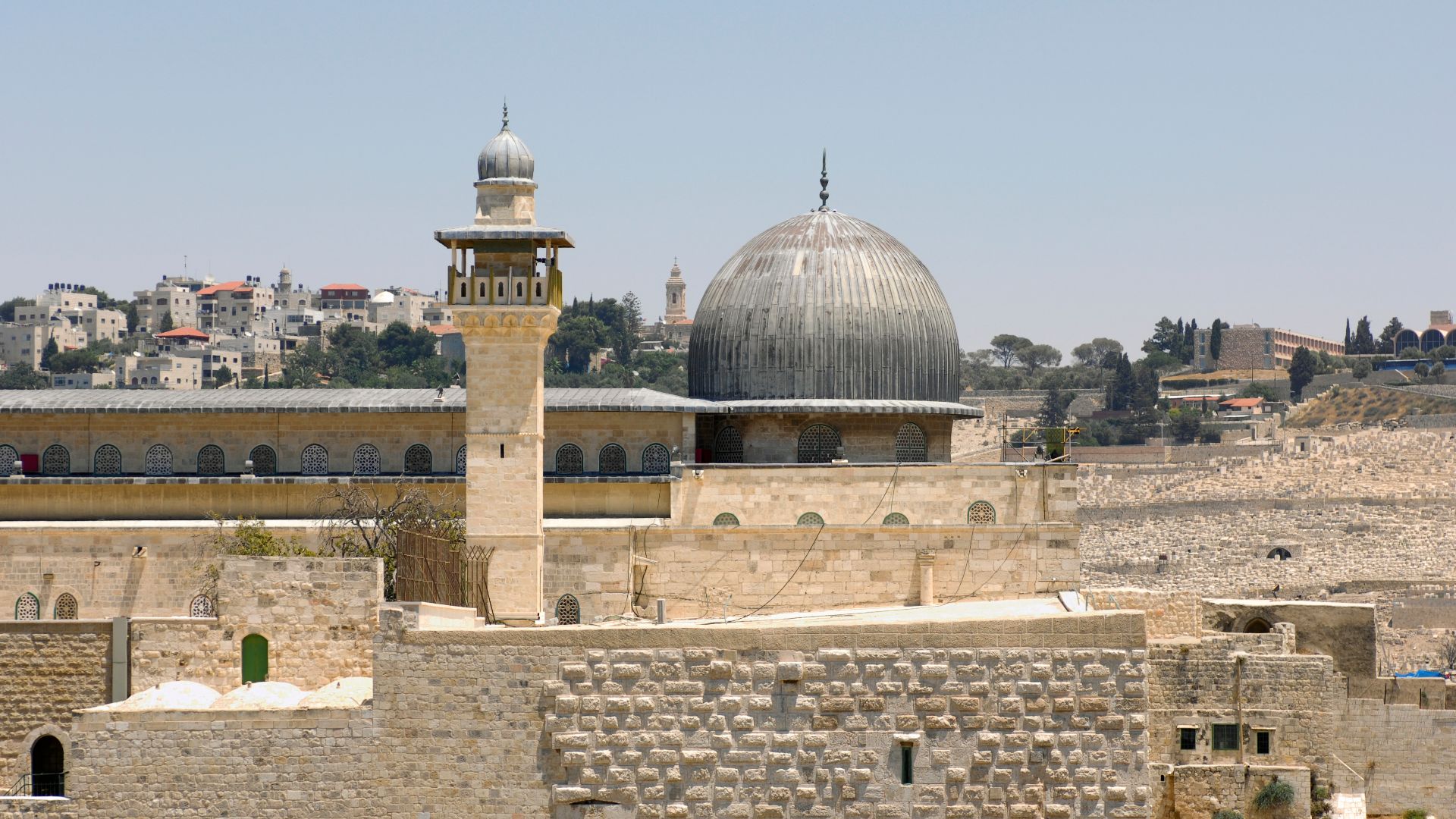 Al-Aqsa Mosque (Arabic:المسجد الاقصى) on the Temple Mount (Hebrew: הַר הַבַּיִת‎, Arabic: الحرم القدسي الشريف‎), in the Old City of Jerusalem.