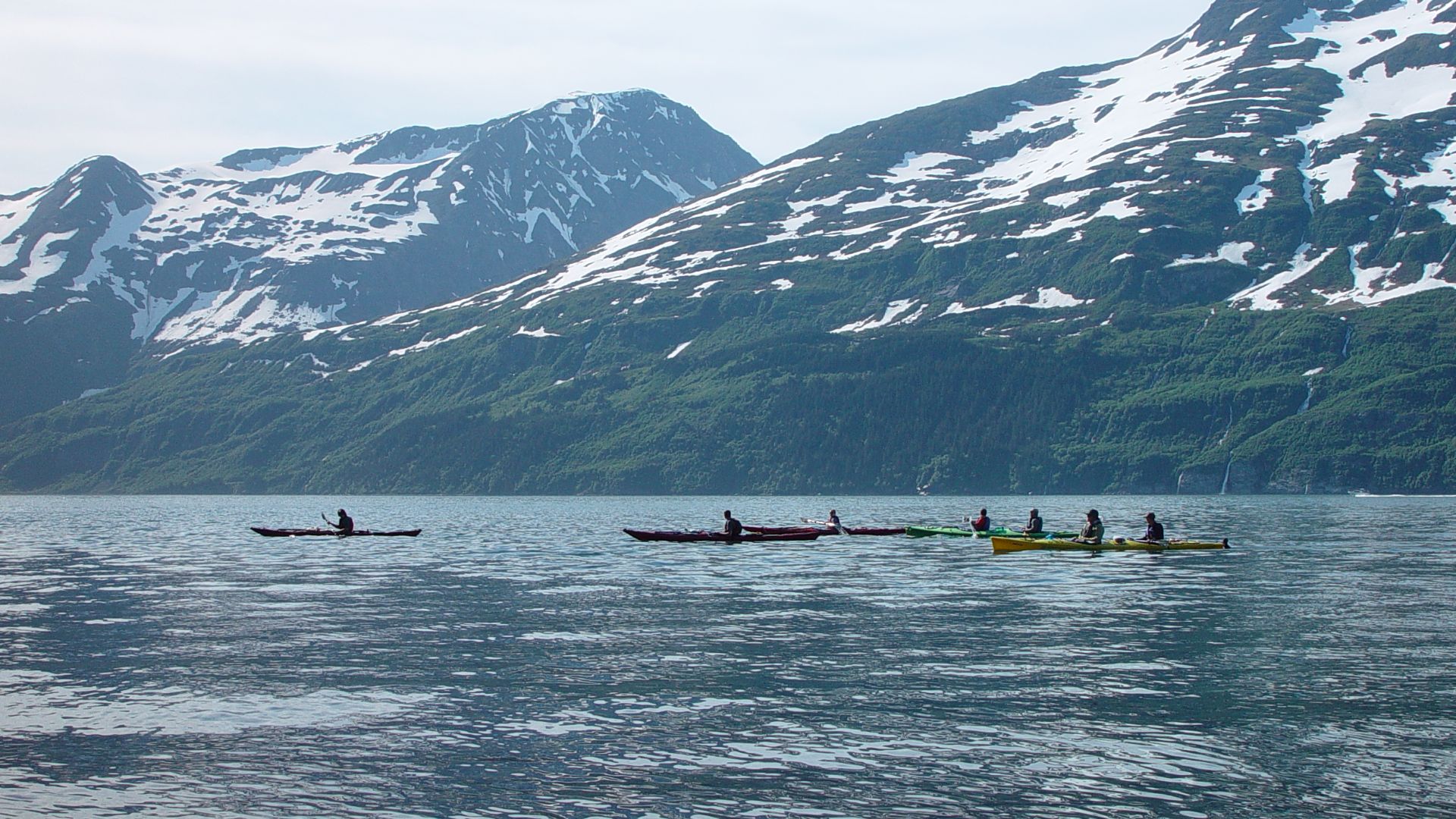 Kayakers on Prince William Sound, Whittier, Alaska