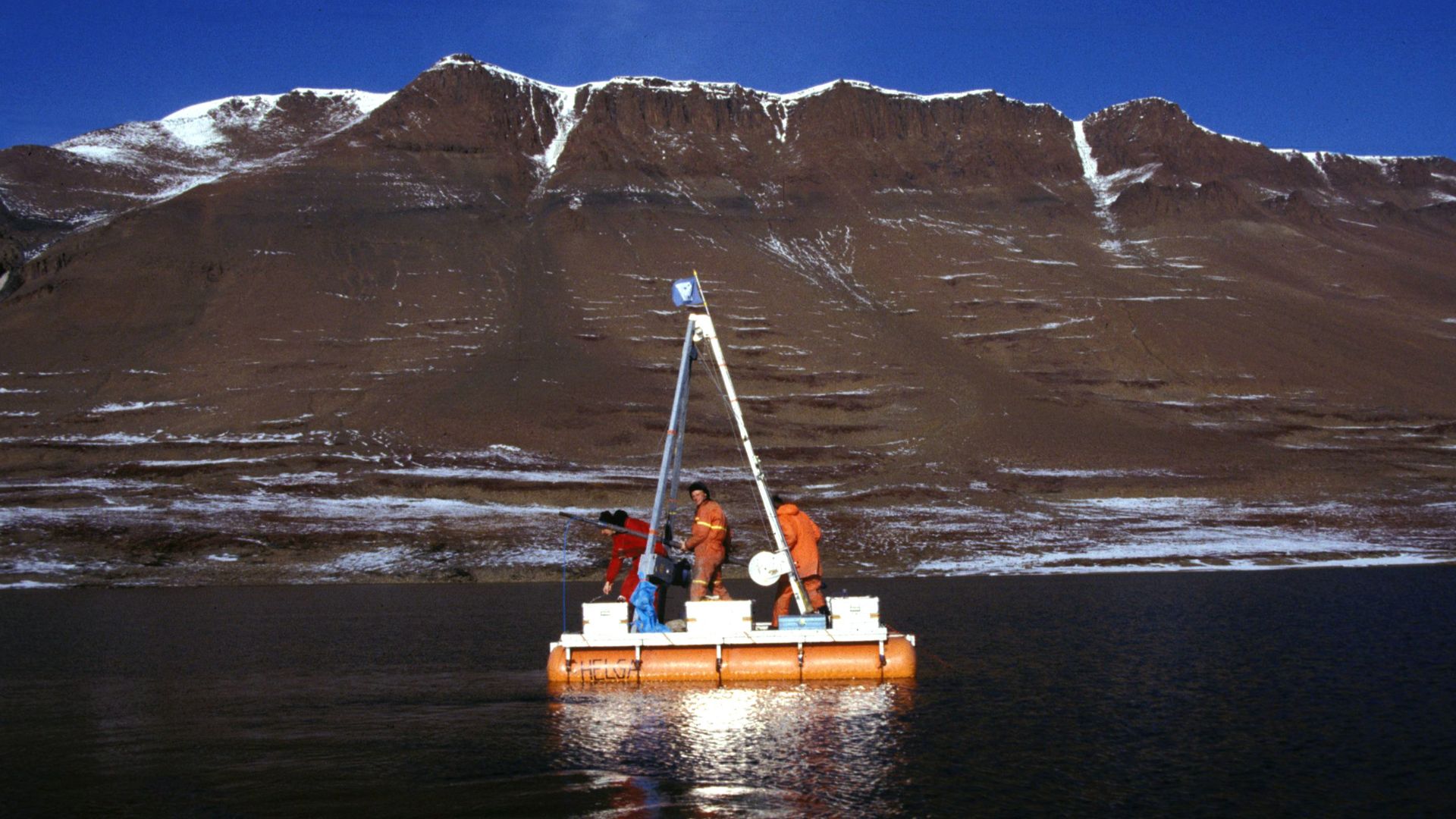Sediment coring from a raft on a lake in East Greenland; performed to recover Quaternary sediments for the reconstruction of paleoclimate and the glaciation history of Greenland. This project was carried out during cruise ARK-X/2 of RV POLARSTERN.