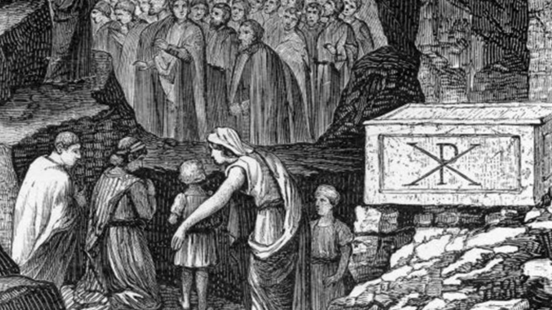 Early Christians Worship in the Catacombs of Saint CalixtusFrom image: