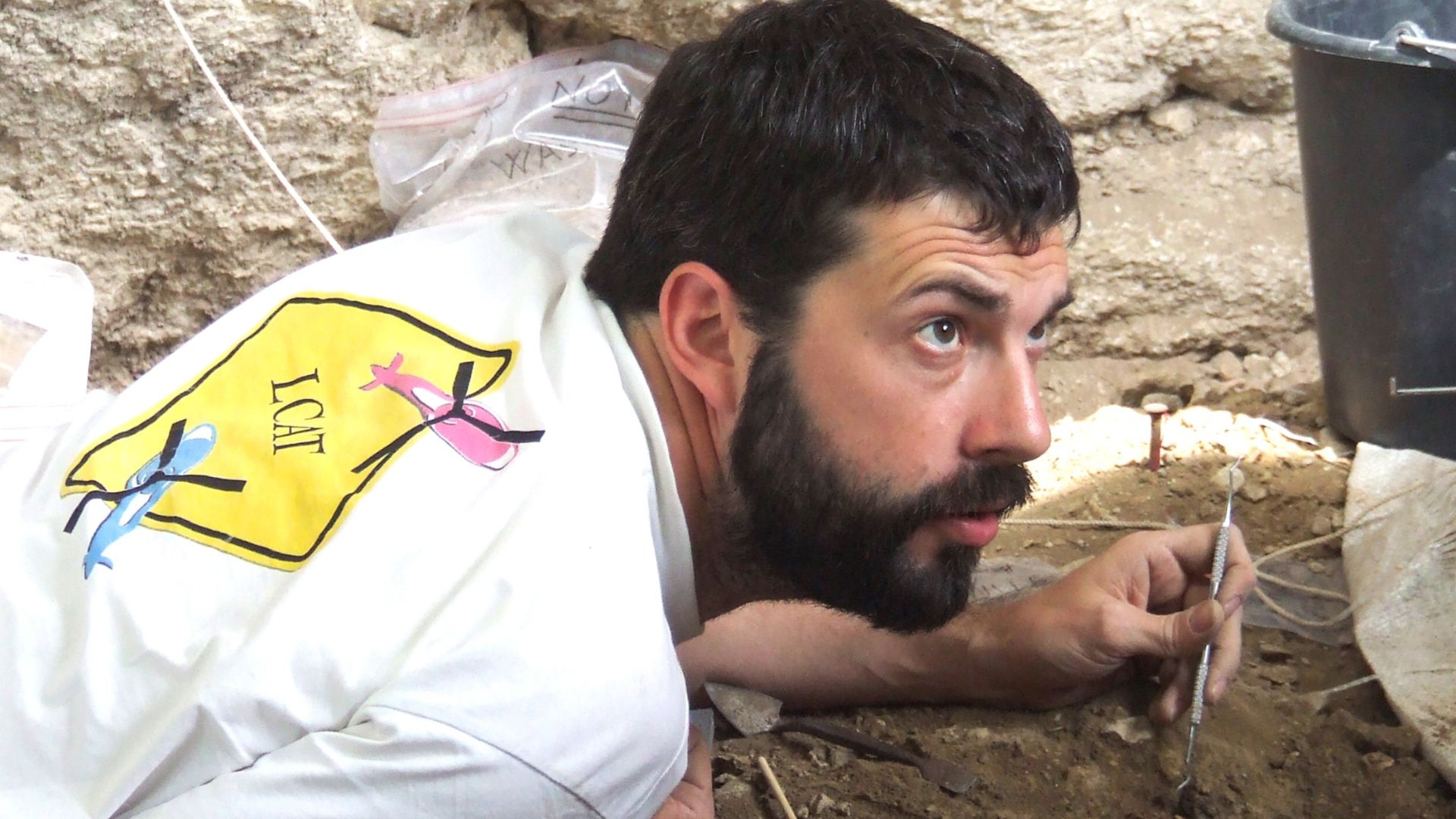 Excavations of Upper Paleolithic archeological layer (Gravettian cultural tradition - Cro-Magnons) at the shelter-cave site of Buran-Kaya in Bilohirsk Raion in Crimea carried out by conjoint team of Ukrainian and French archeologists in the summer of year