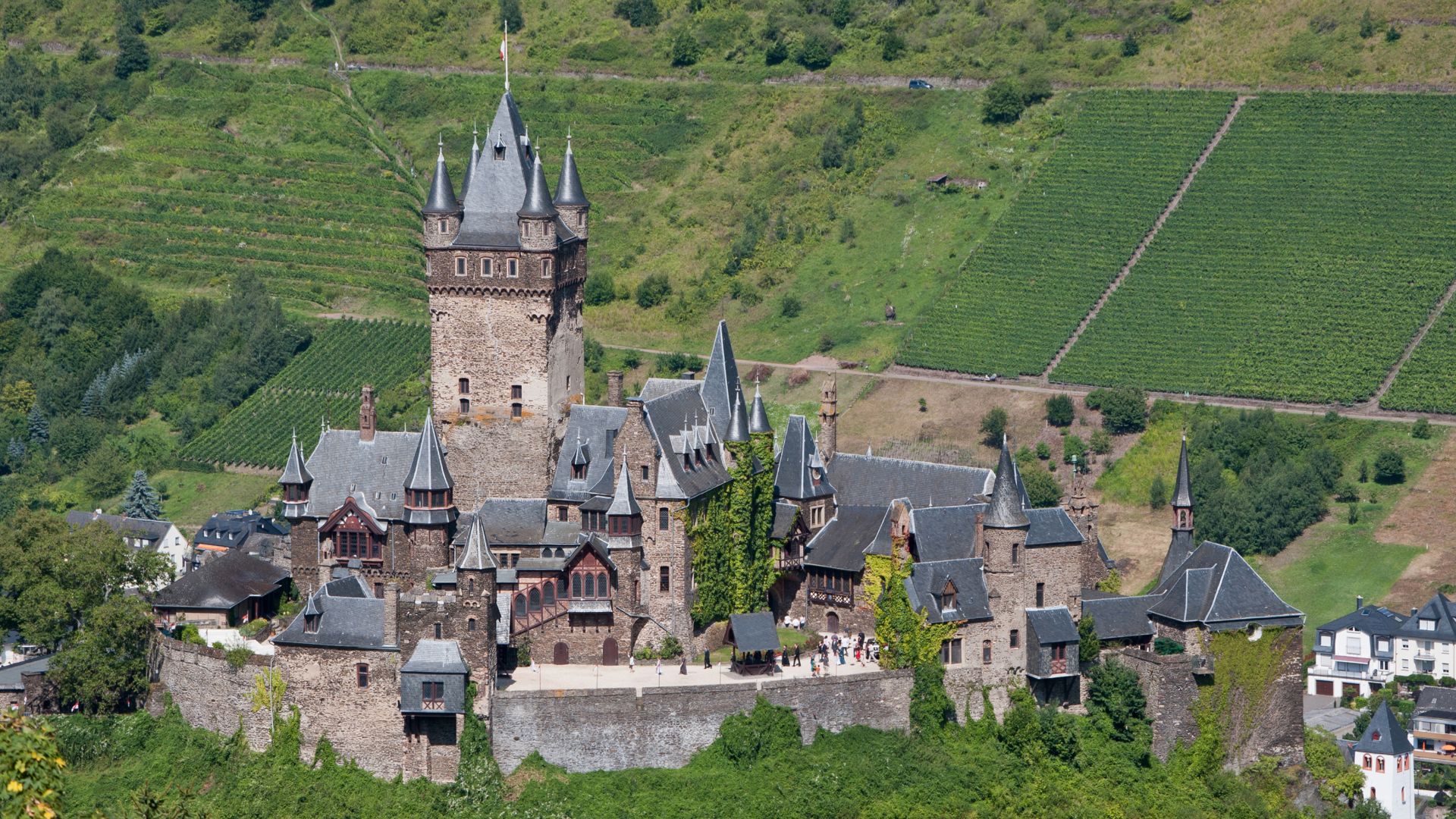 Cochem (Rhineland-Palatinate, Germany) – Imperial Castle – southwest view