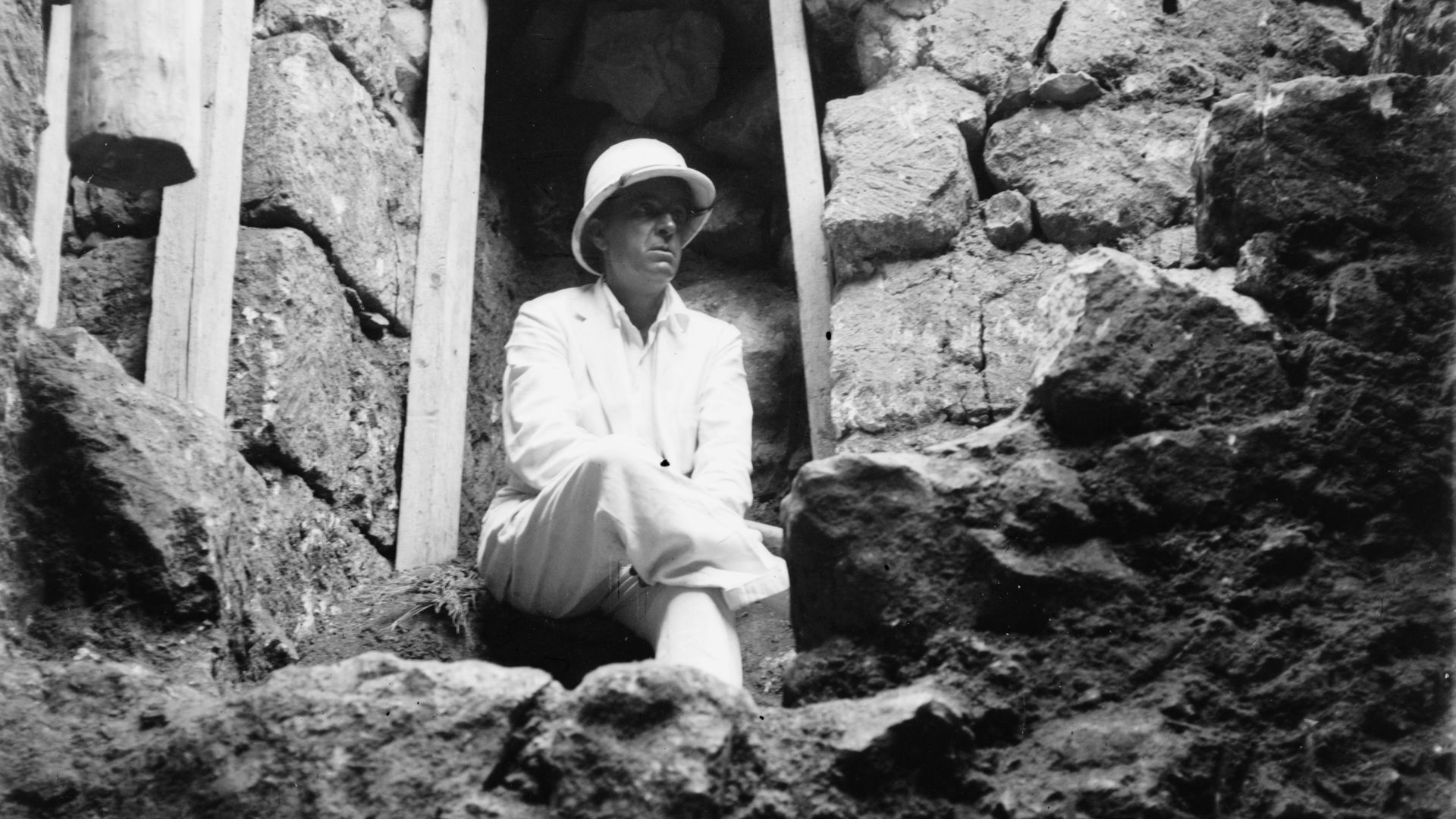 Title: Archaeologist John Winter Crowfoot, Tyropoeon Valley excavation
Abstract/medium: G. Eric and Edith Matson Photograph Collection

Physical description: 1 negative :