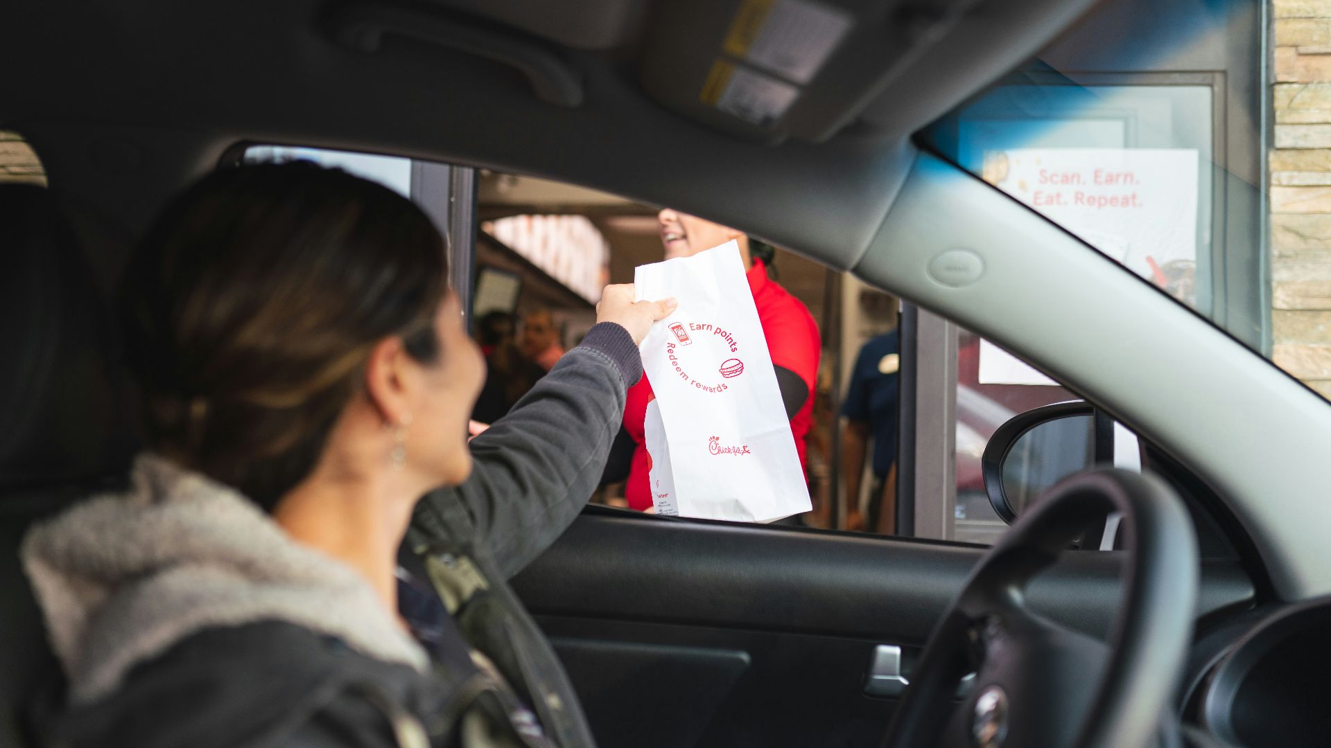woman inside vehicle