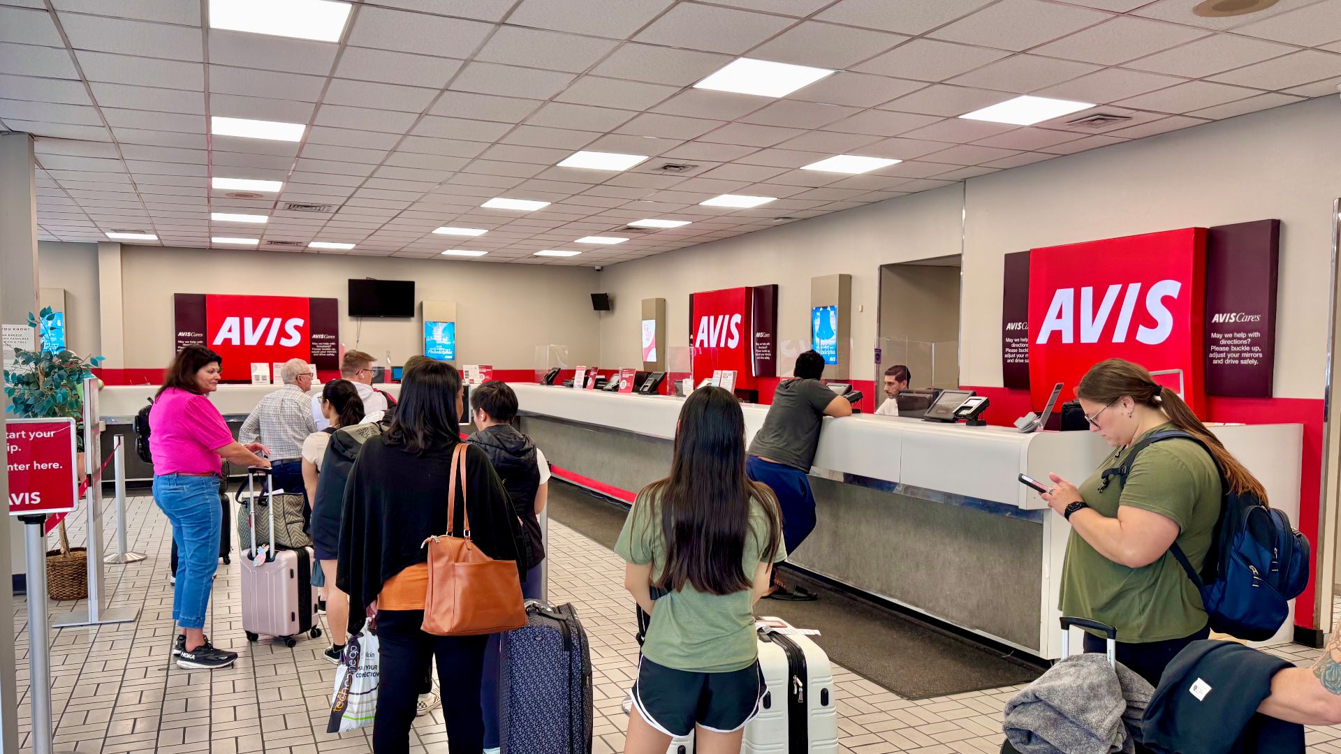 Avis car rental agency at Philadelphia International Airport