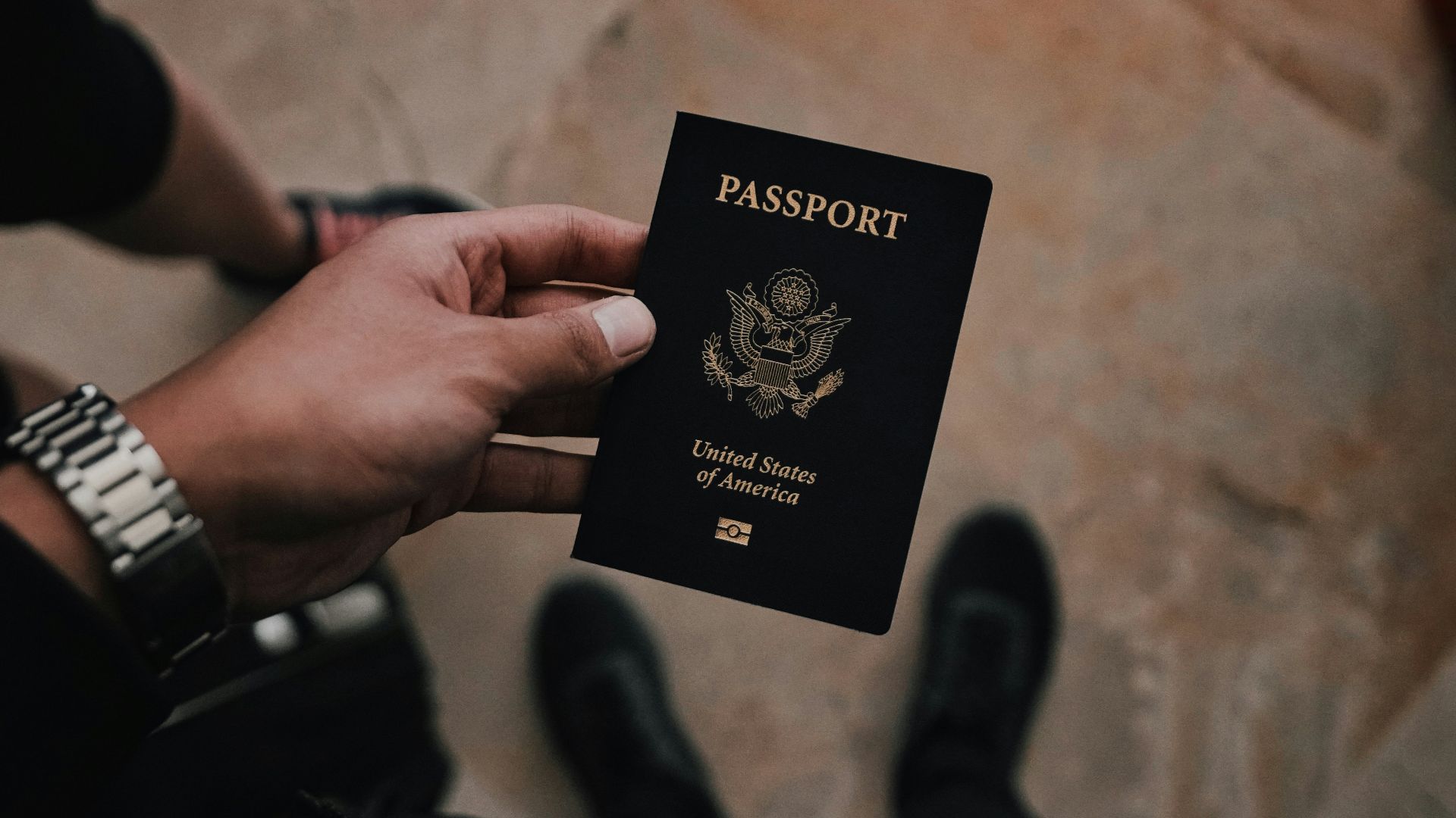 person holding passport