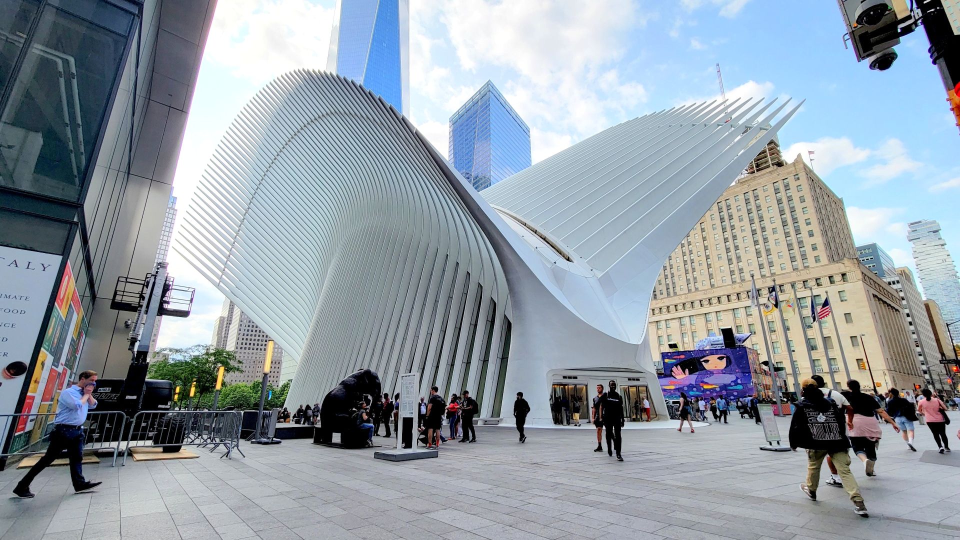 Westfield World Trade Center, also known as the Oculus, is a shopping mall at the World Trade Center complex in Manhattan, New York. Opened in 2016, the mall replaced the original shopping center under the World Trade Center, and is currently the largest 