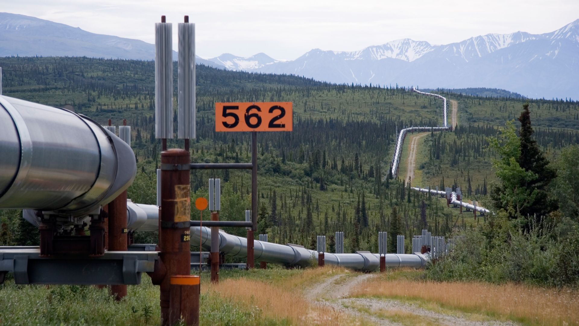 Trans-Alaska Pipeline System. It runs from the Arctic Ocean to the Gulf of Alaska at Valdez 800 miles (1,300 km)