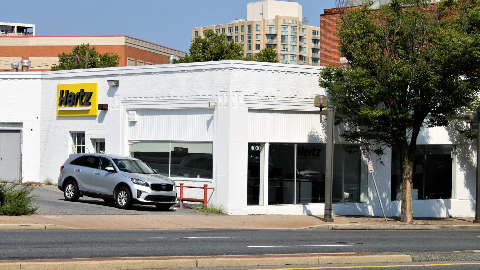 Hertz car rental on Georgia Avenue in Silver Spring, Maryland.