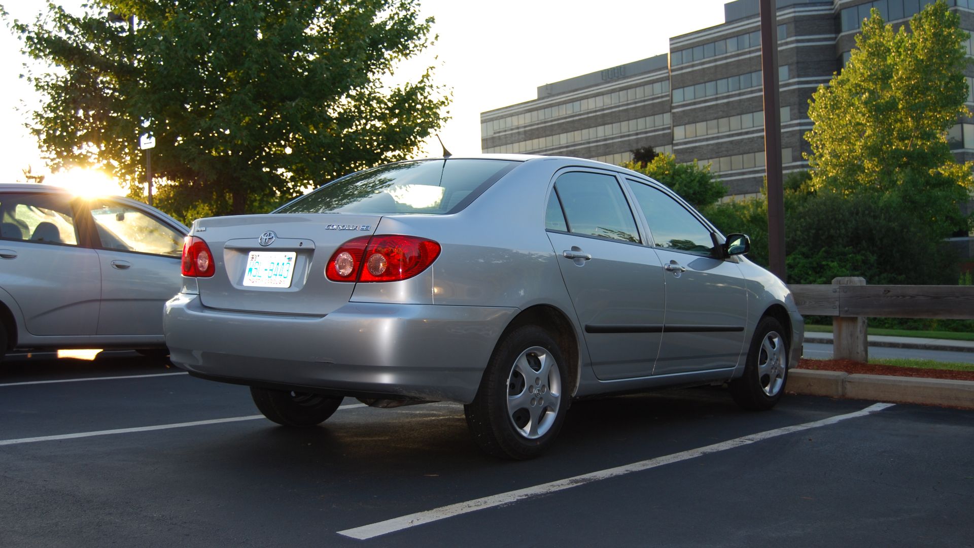 Toyota Corolla rental car in Summerfield Suite's parking lot.