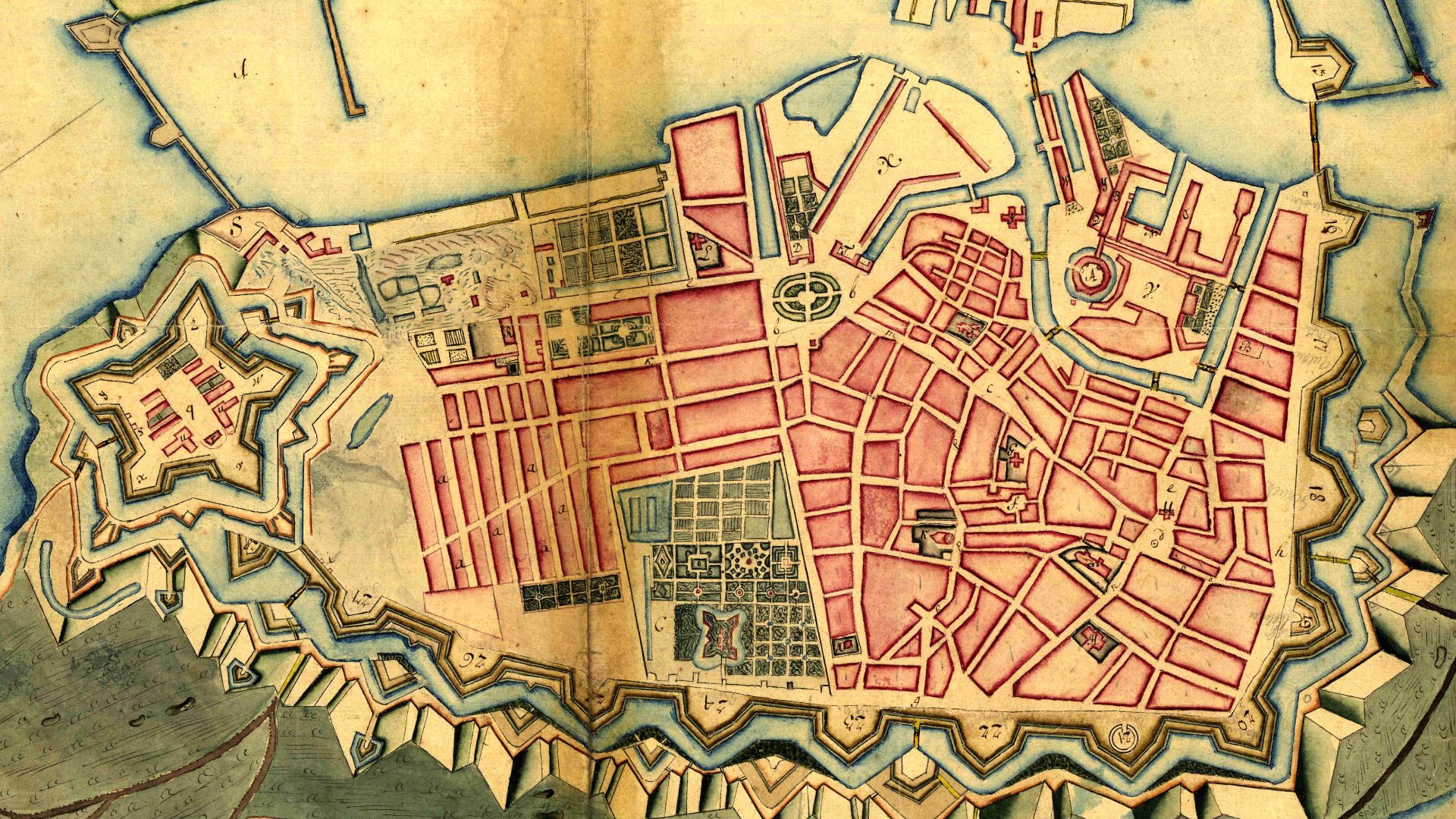 Map of Copenhagen by J. F. Arnoldt, January 1728.