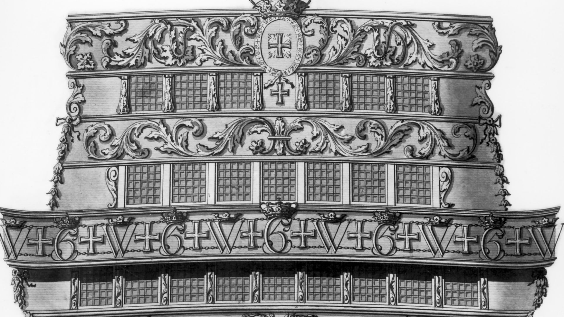 Backornament of Danish Ship-of-the-Line Dannebroge