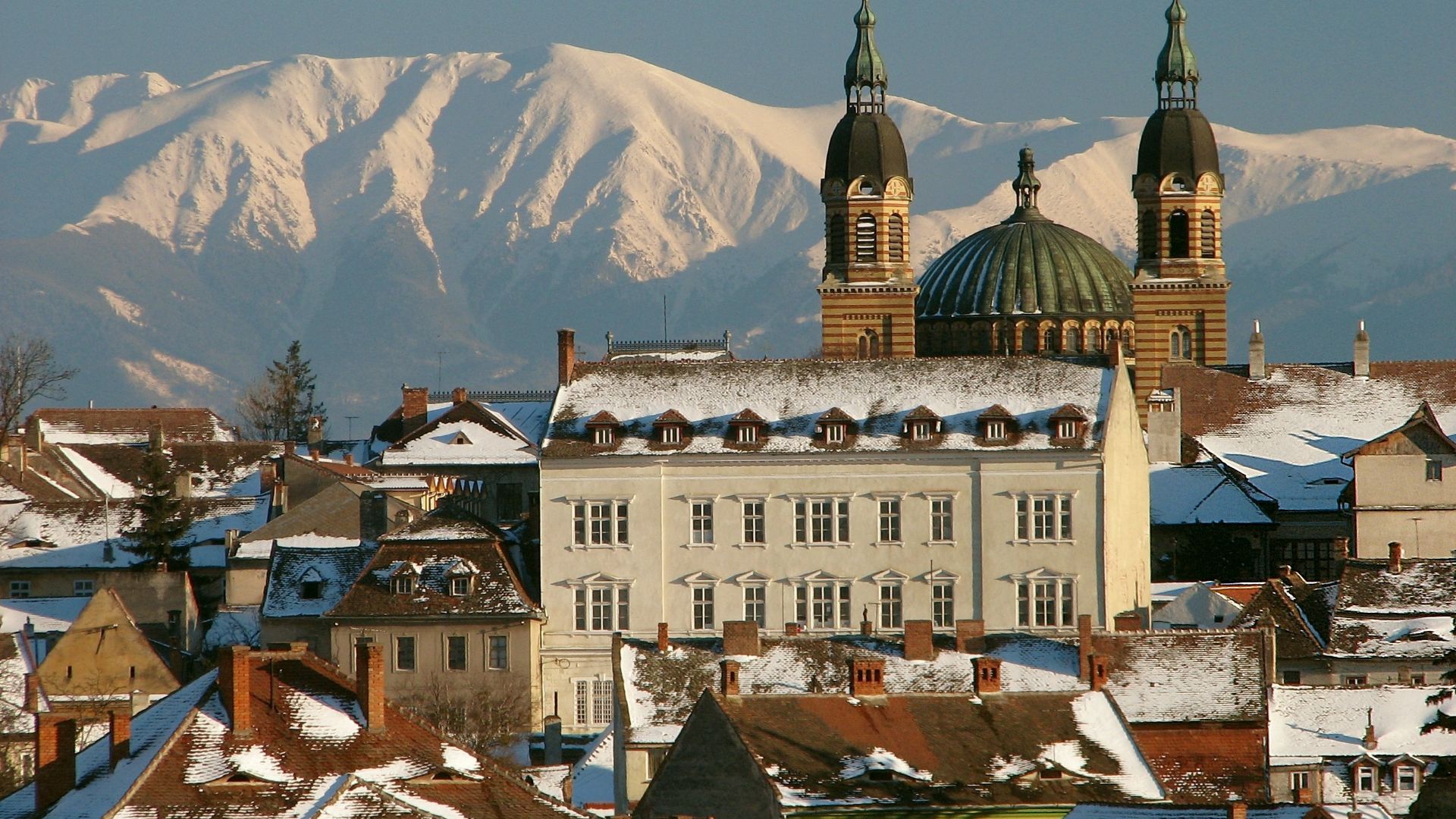Panoramic of Sibiu, Romania, with the Orthodox Cathedral.mw-parser-output .monument-istoric{width:400px;max-width:100%;margin:1px;padding:2px;background-color:#800000;color:#fff;text-align:initial;font-size:0.75em;line-height:1.1em}.mw-parser-output .monu