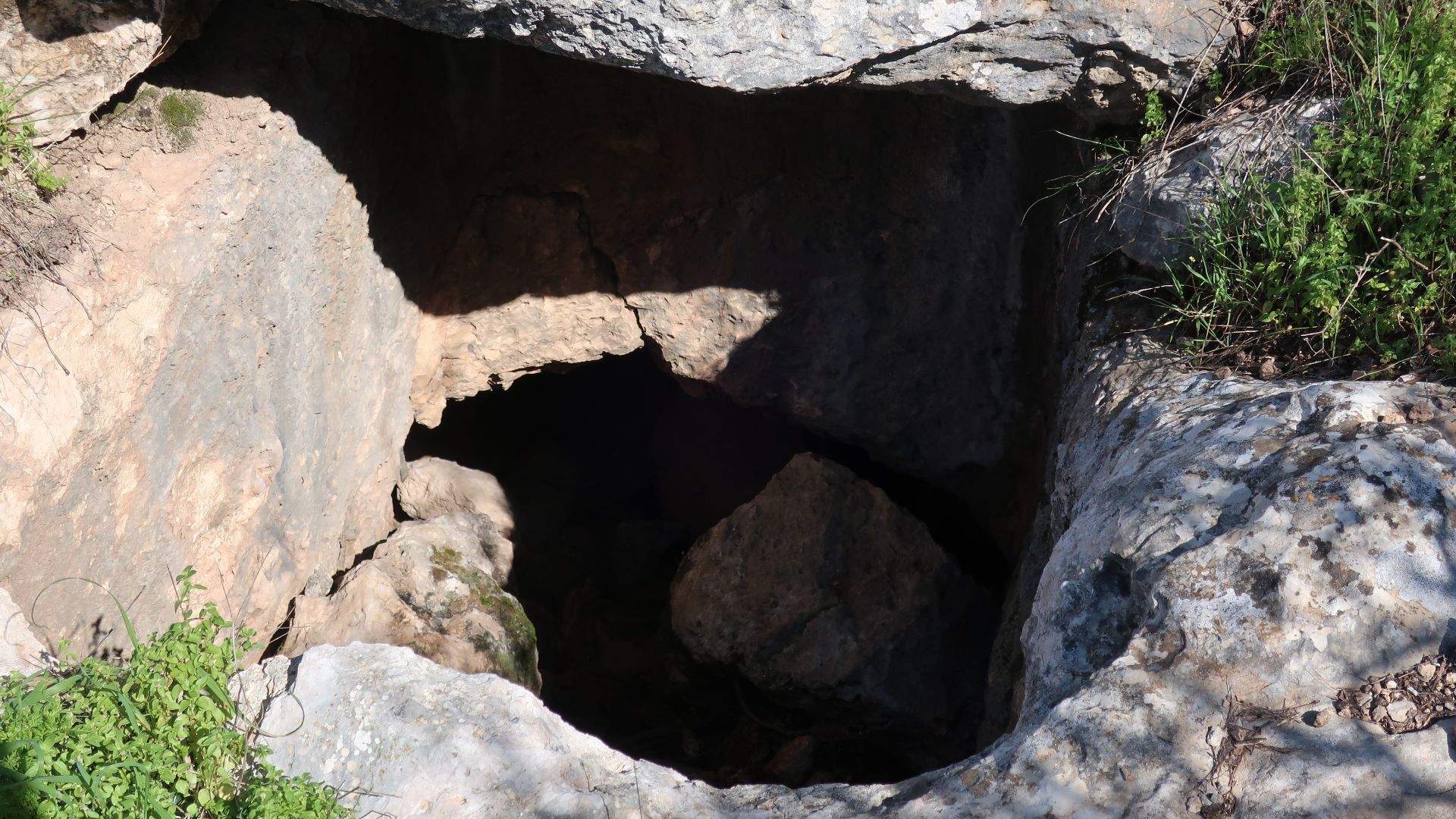 Rock-cut tomb at Roman-Byzantine ruin, Umm er Rus, Israel