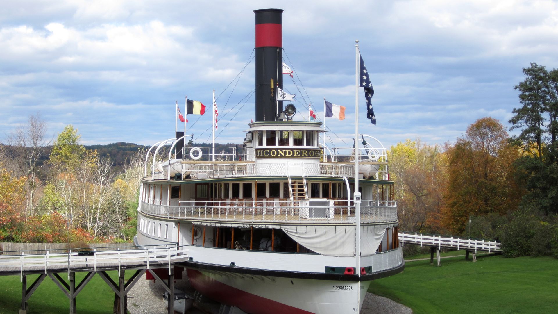The Ticonderoga steamboat at the Shelburne Museum in Shelburne, Vermont.
