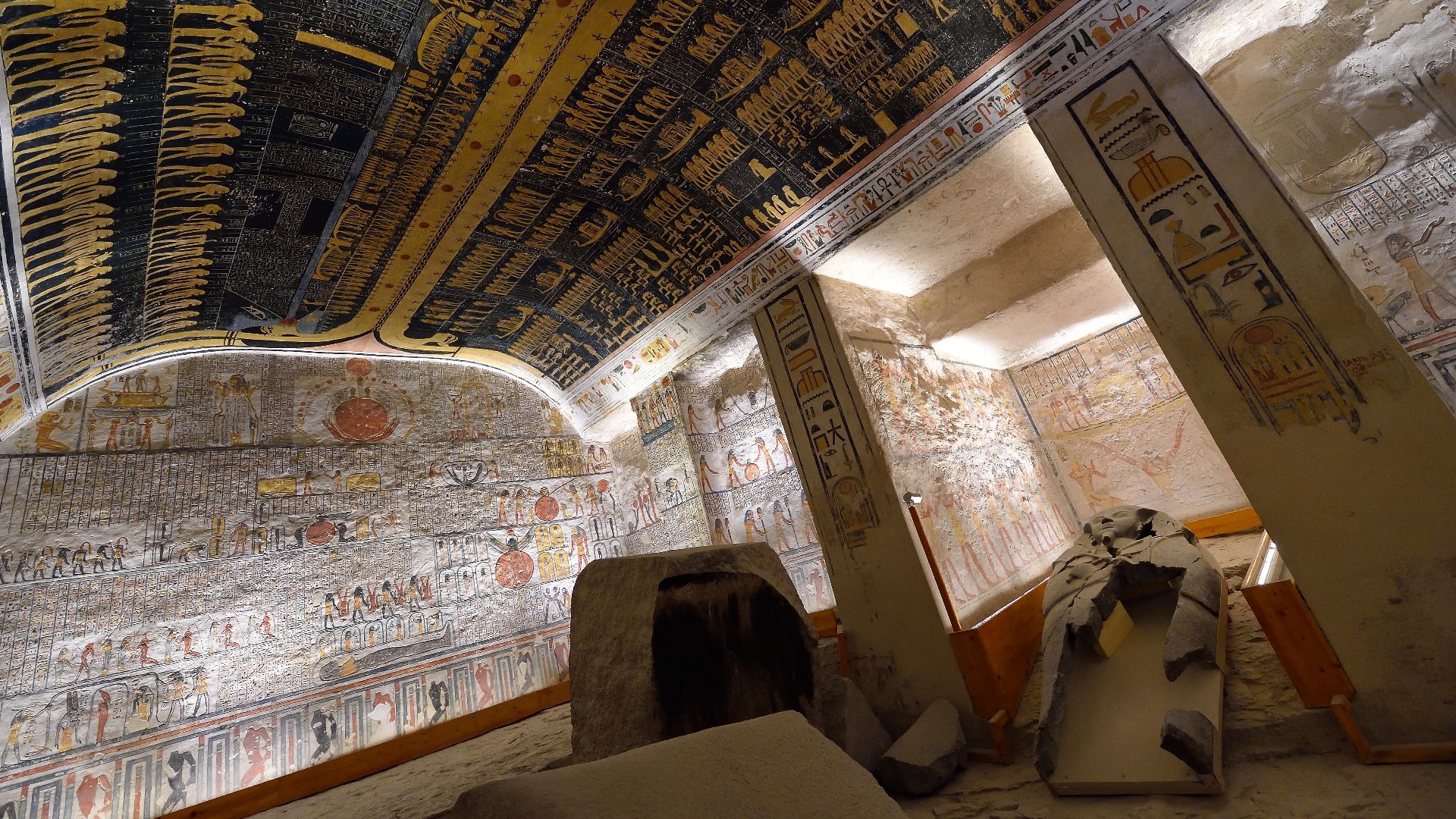 Burial chamber in tomb of Ramses V_VI in Valley of the Kings West Bank Luxor Egypt