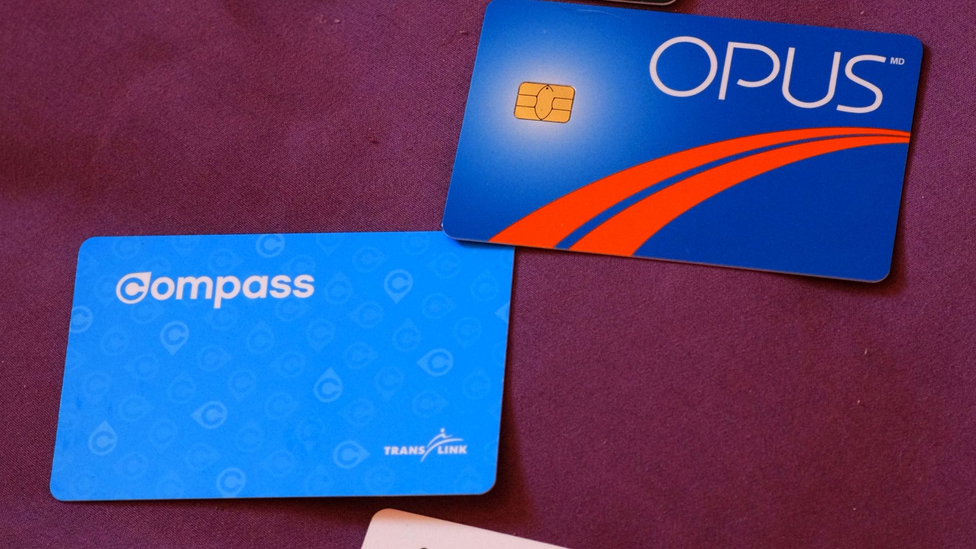 The public transport fare cards used in the four largest metro areas in Canada. Presto in the greater Toronto and Hamilton area, OPUS in Montréal, Compass in Vancouver, and Presto again for Ottawa. (Toronto Hamilton Ottawa and the GO system all use Presto