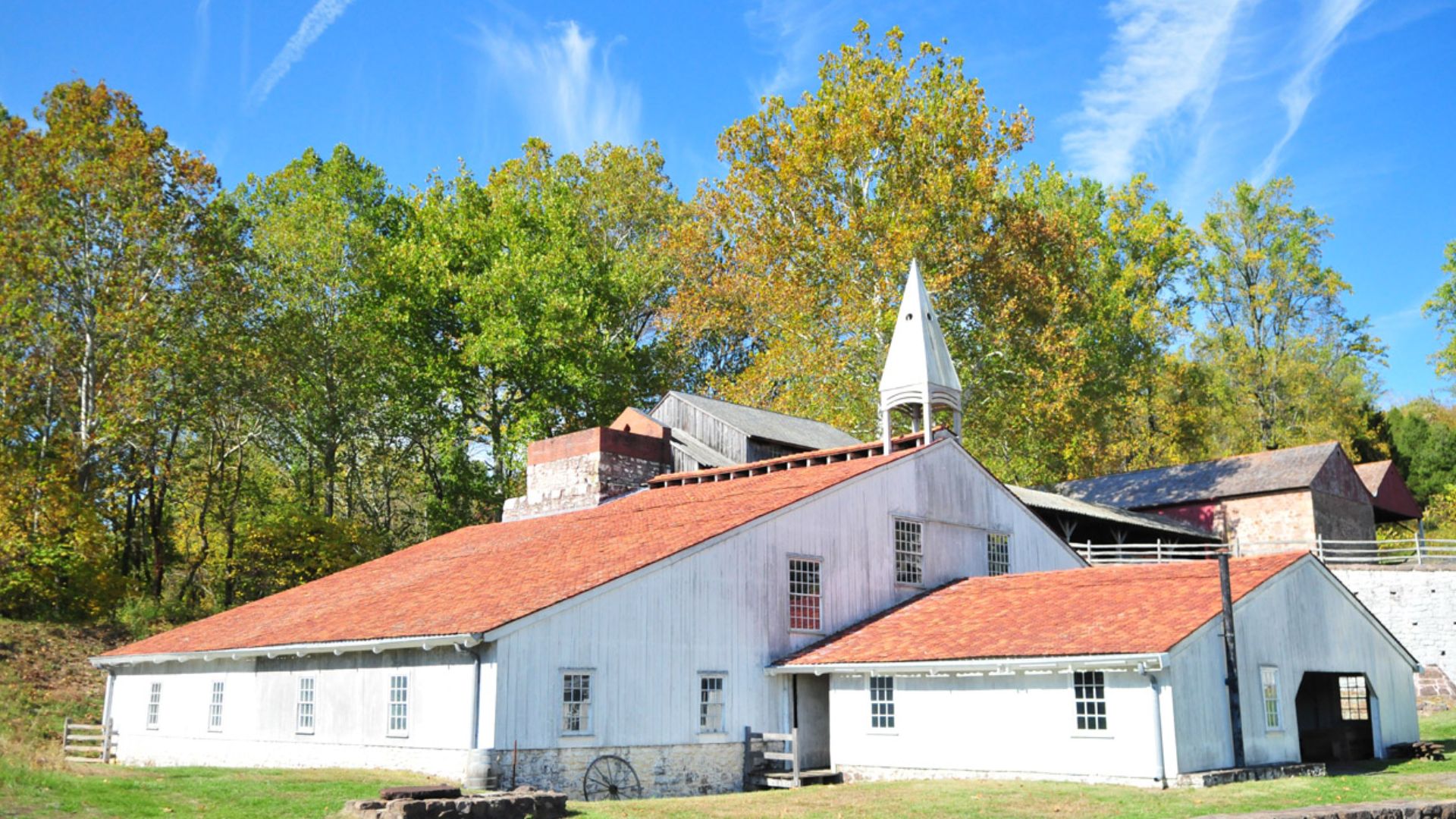 Hopewell Furnace building and grounds.