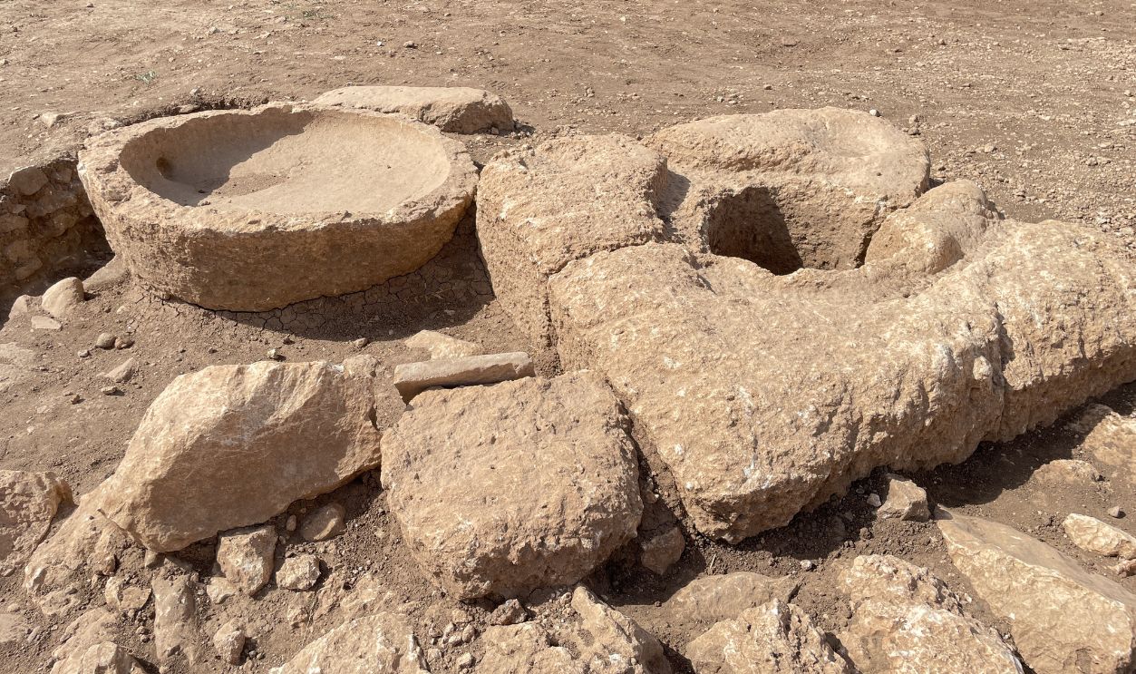 A view of the Perrhe Ancient City after a 1800 years old military medal, phalera with the head of medusa found in the excavation works in Adiyaman, Turkiye