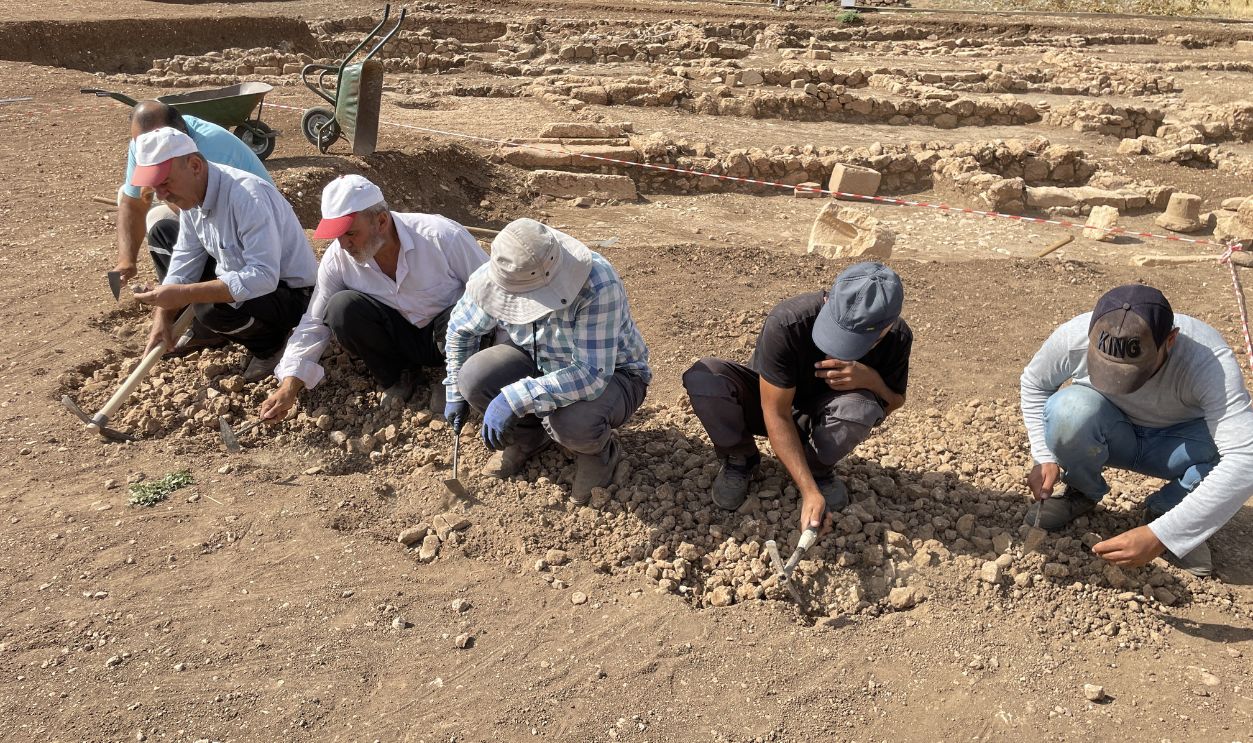 Archeologists unearth a 1800 years old military medal, phalera with the head of medusa found in the excavation works at the Perrhe Ancient City in Adiyaman, Turkiye