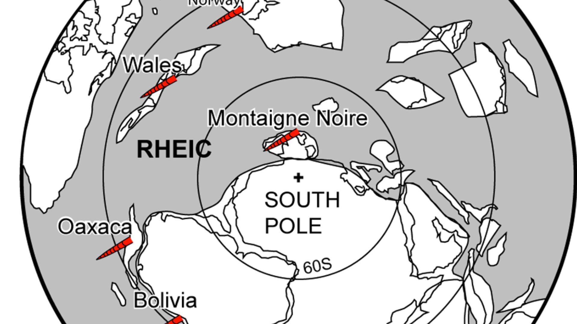 Middle Ordovician South Polar paleogeography - 460 Ma