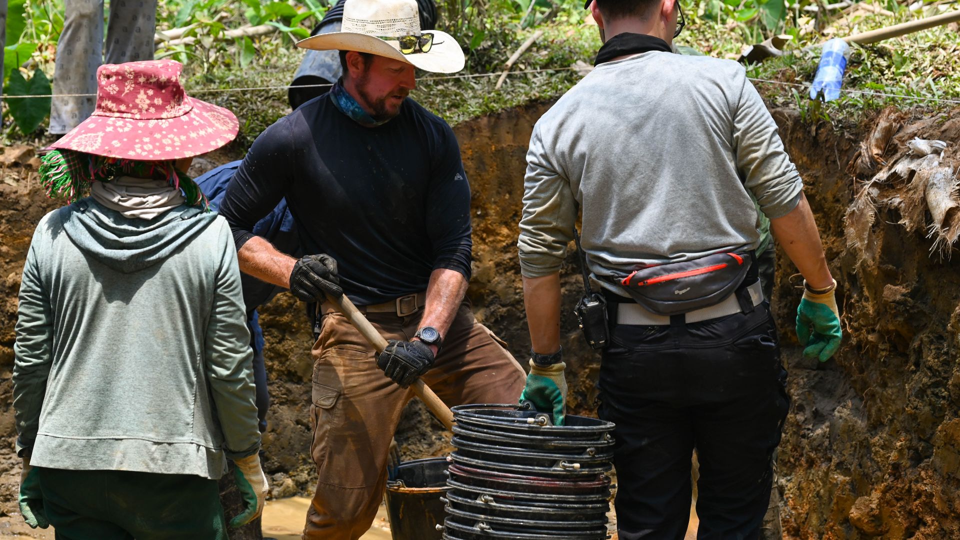 Rob Ingraham, a forensic archeologist for the Defense POW/MIA Accounting Agency (DPAA), excavates a unit during a recovery mission in Vietnam, April 11, 2025. The DPAA mission is to provide the fullest possible accounting for our missing personnel to thei