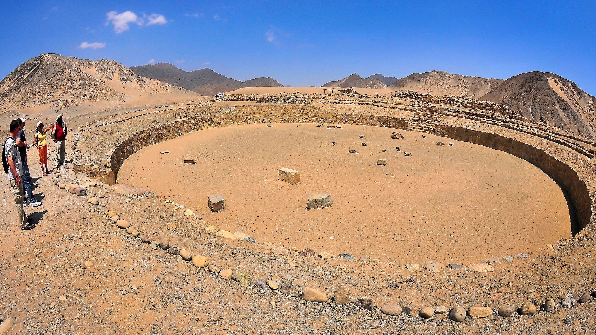 Sailors from the guided-missile cruiser USS Bunker Hill tour the ancient city of Caral, the oldest city in the western hemisphere, while on liberty during a port visit. Bunker Hill is supporting Southern Seas 2010, a U.S. Southern Command-directed operati