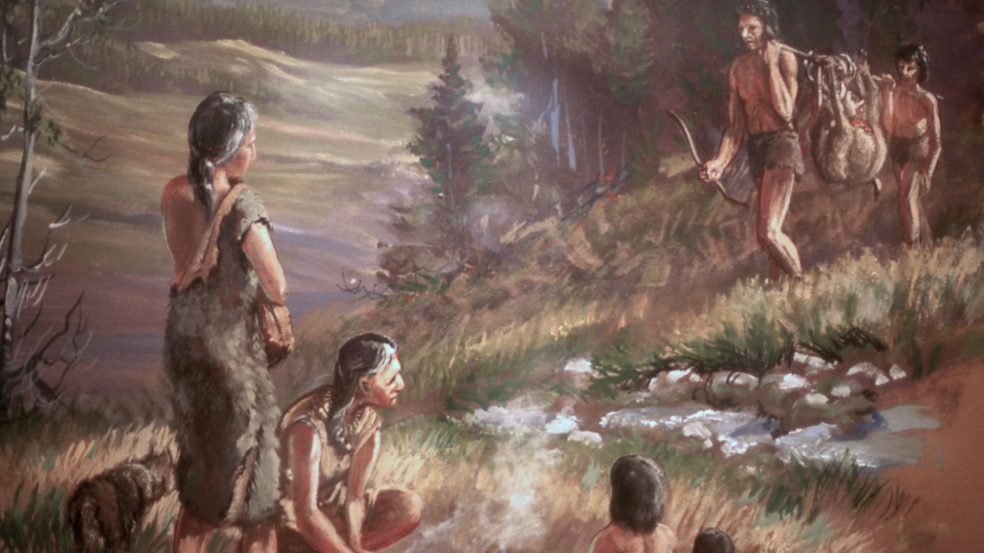 Early human history (book illustration); Artist unknown; No date; History - Indians