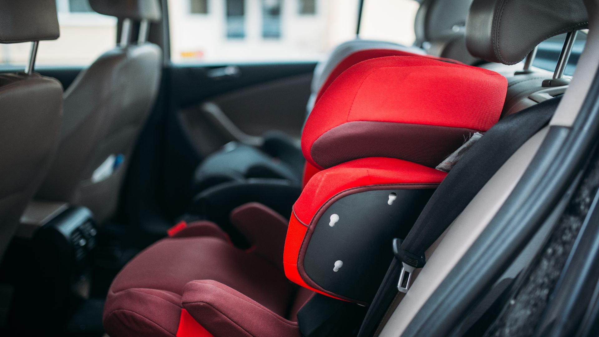 Modern child car seat closeup