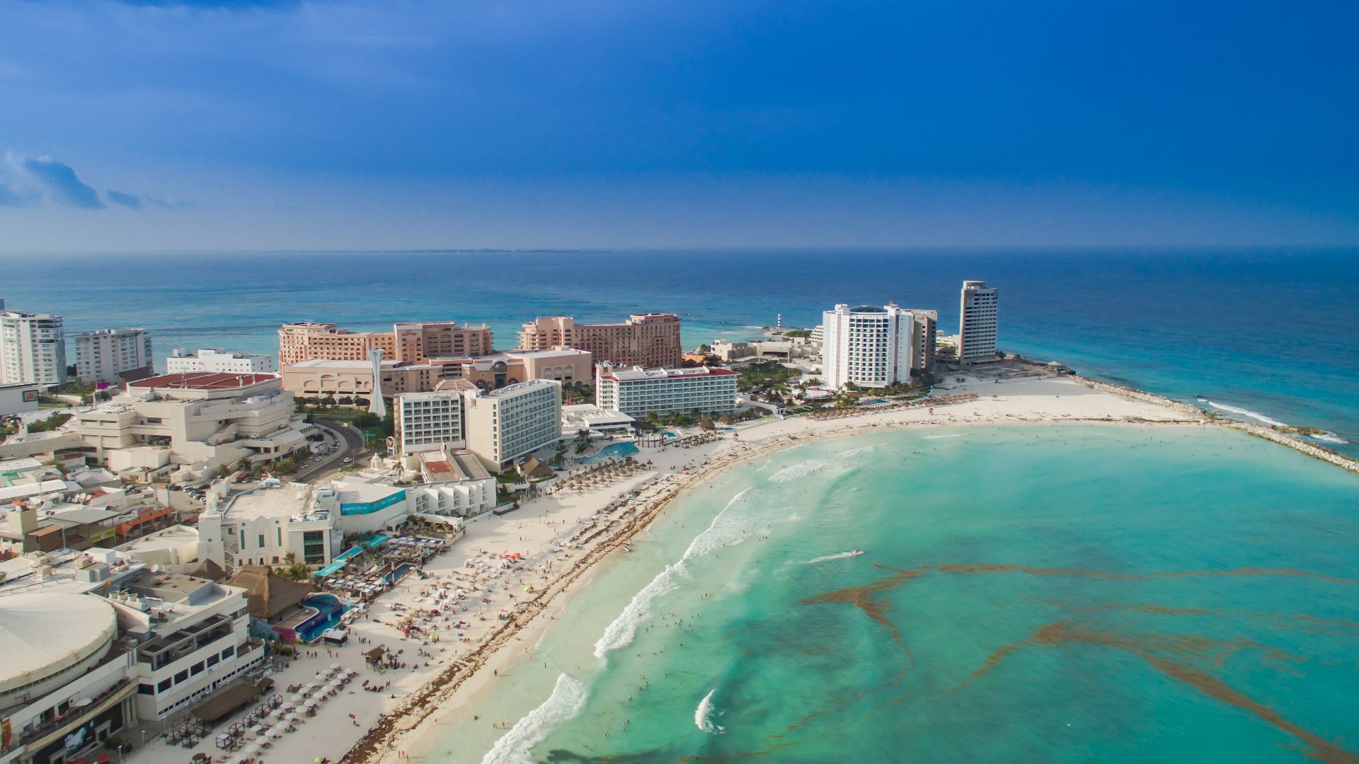 Luftbildaufnahmen von Cancun.