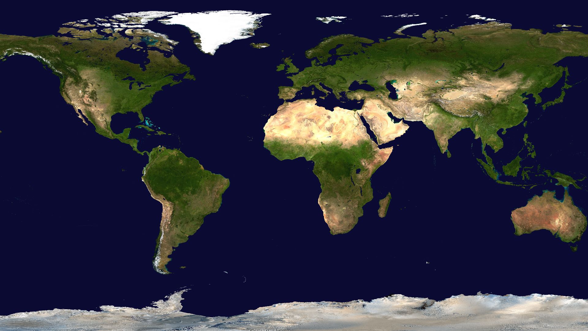 Satellite composition of the whole Earth's surface.