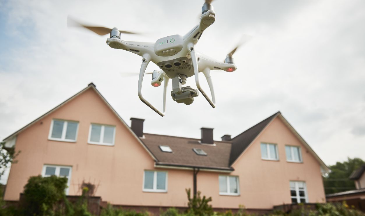 drone usage. private property protection or real estate check