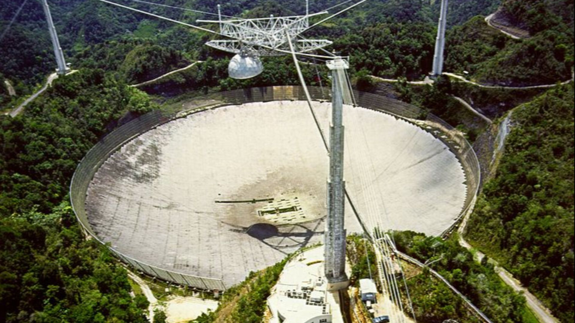 Aerial view of Arecibo Observatory in December 2012.