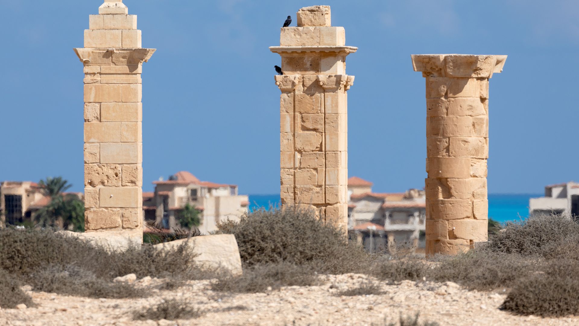 Tomb superstructures at Marina al-Alamayn archaeological site, Matruh governorate, Egypt